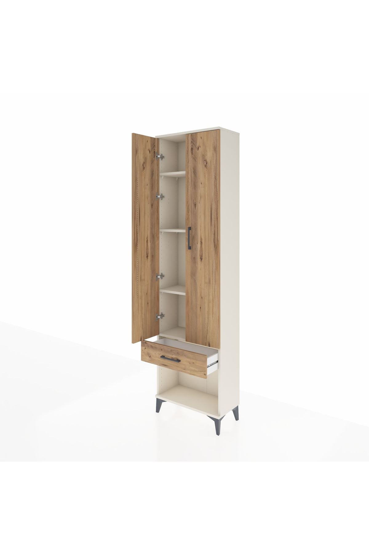 Arges Dolap 4 Raflı Tek Çekmeceli 2 Kapaklı 60x30x221 - S29M022V3A