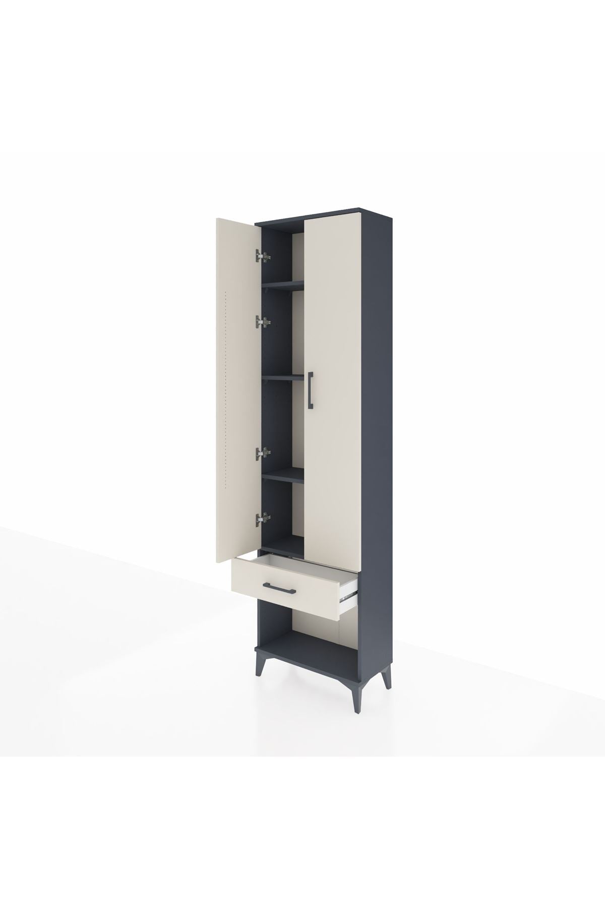 Arges Dolap 4 Raflı Tek Çekmeceli 2 Kapaklı 60x30x221 - S29M022V4A