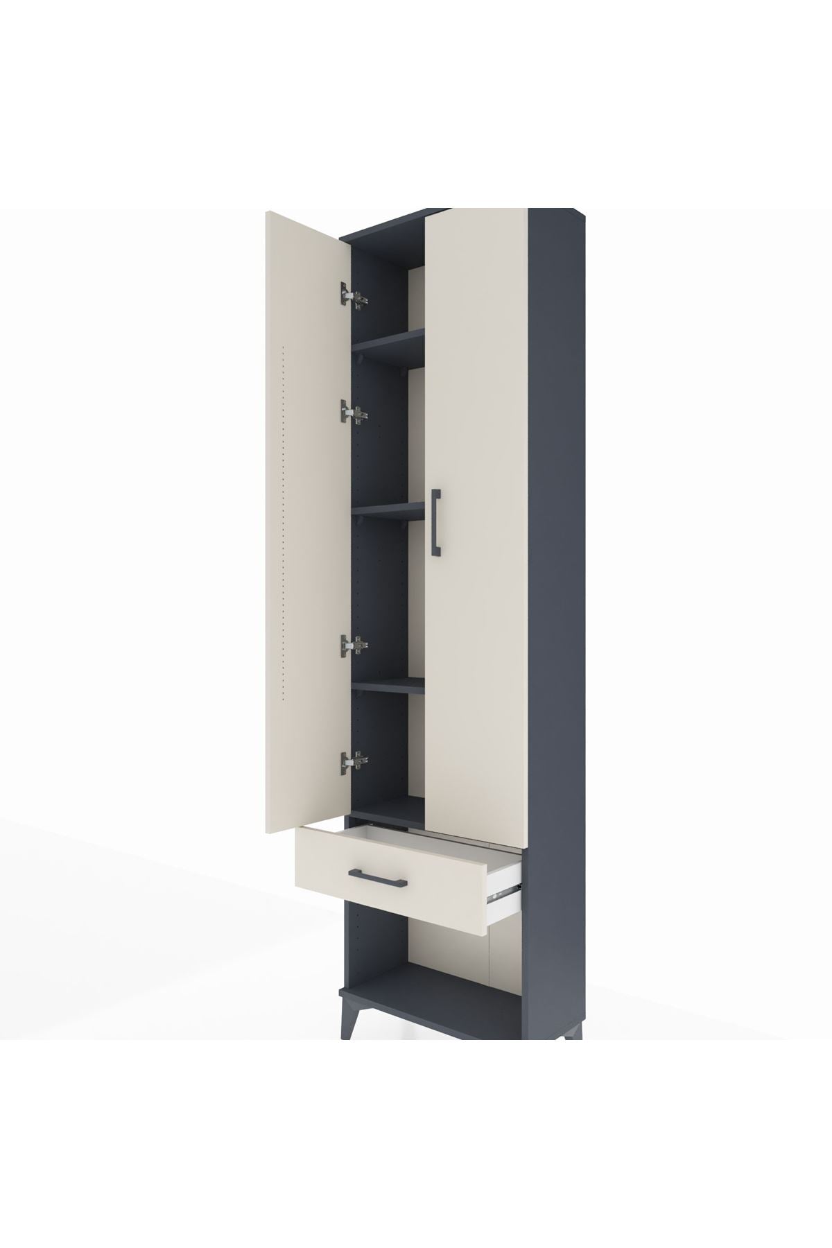 Arges Dolap 4 Raflı Tek Çekmeceli 2 Kapaklı 60x30x221 - S29M022V4A