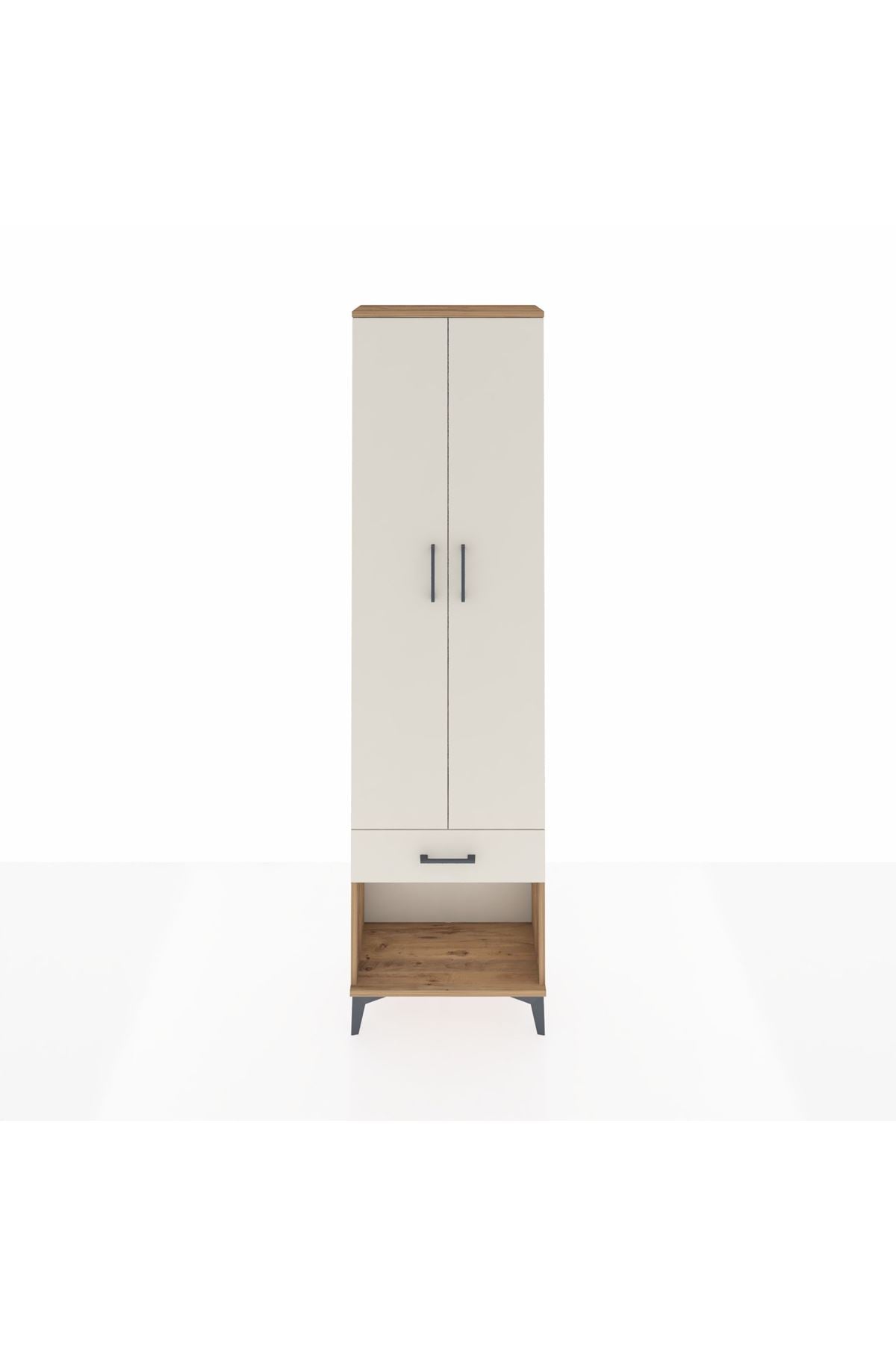 Arges Dolap 4 Raflı Tek Çekmeceli 2 Kapaklı 60x30x221 - S29M022V7A
