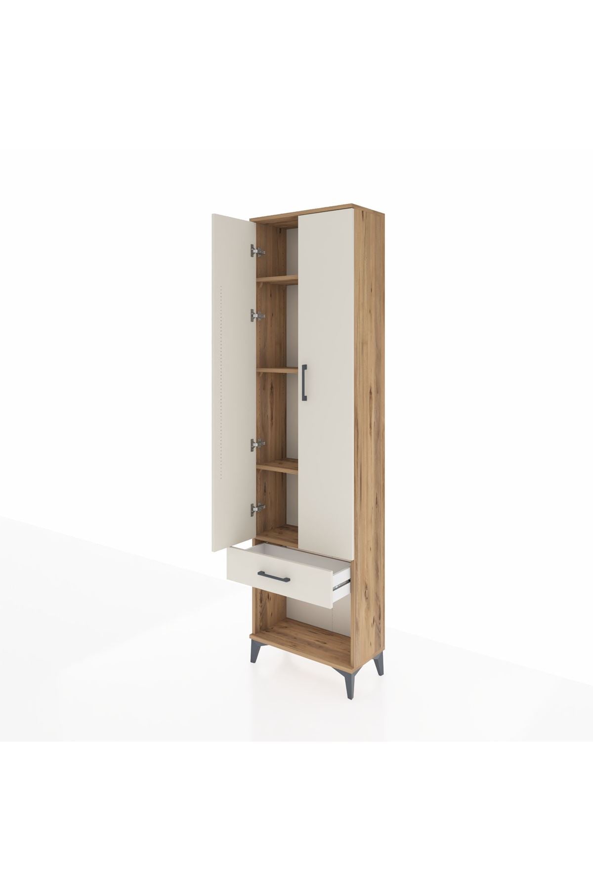 Arges Dolap 4 Raflı Tek Çekmeceli 2 Kapaklı 60x30x221 - S29M022V7A
