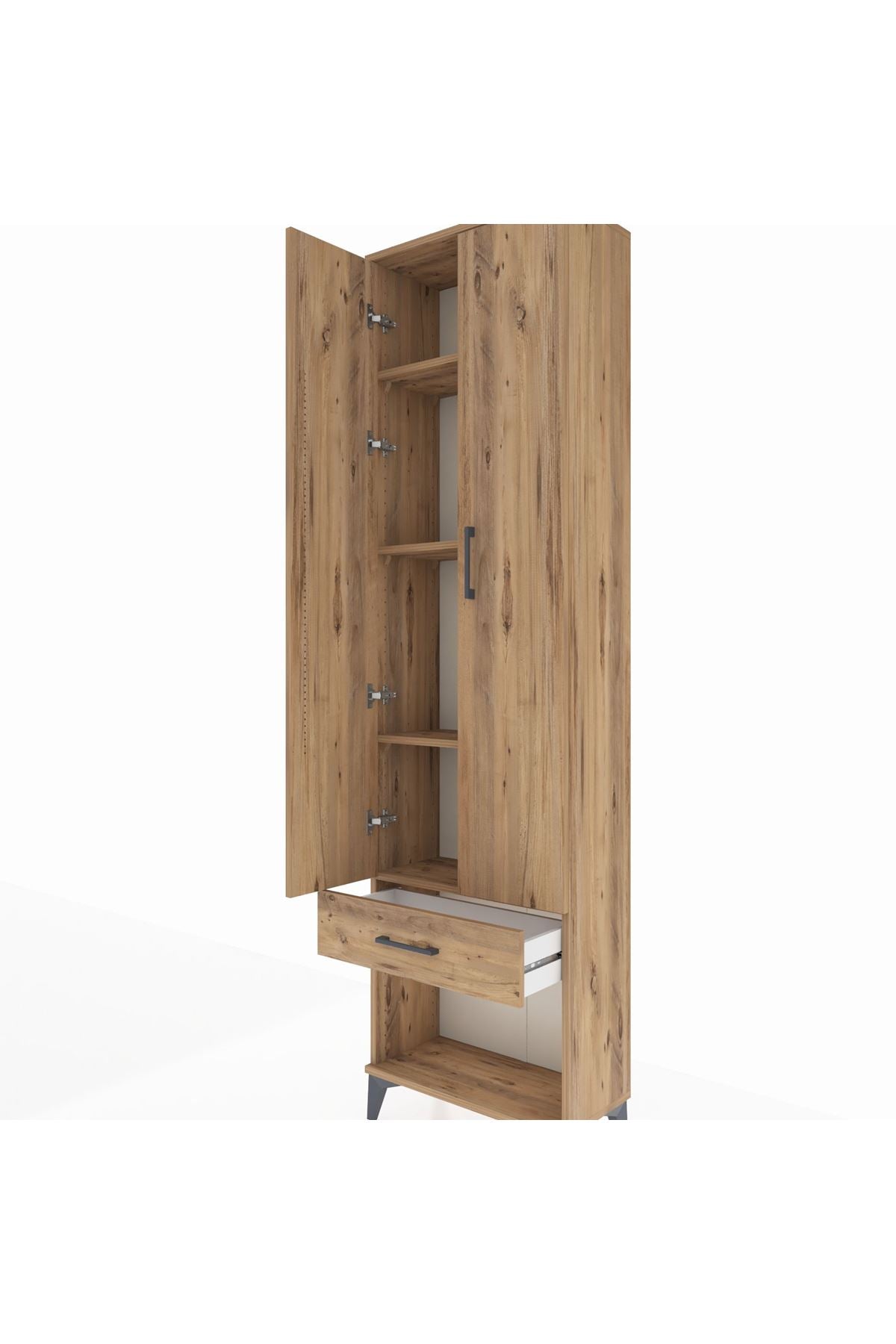Arges Dolap 4 Raflı Tek Çekmeceli 2 Kapaklı 60x30x221 - S29M022V9A