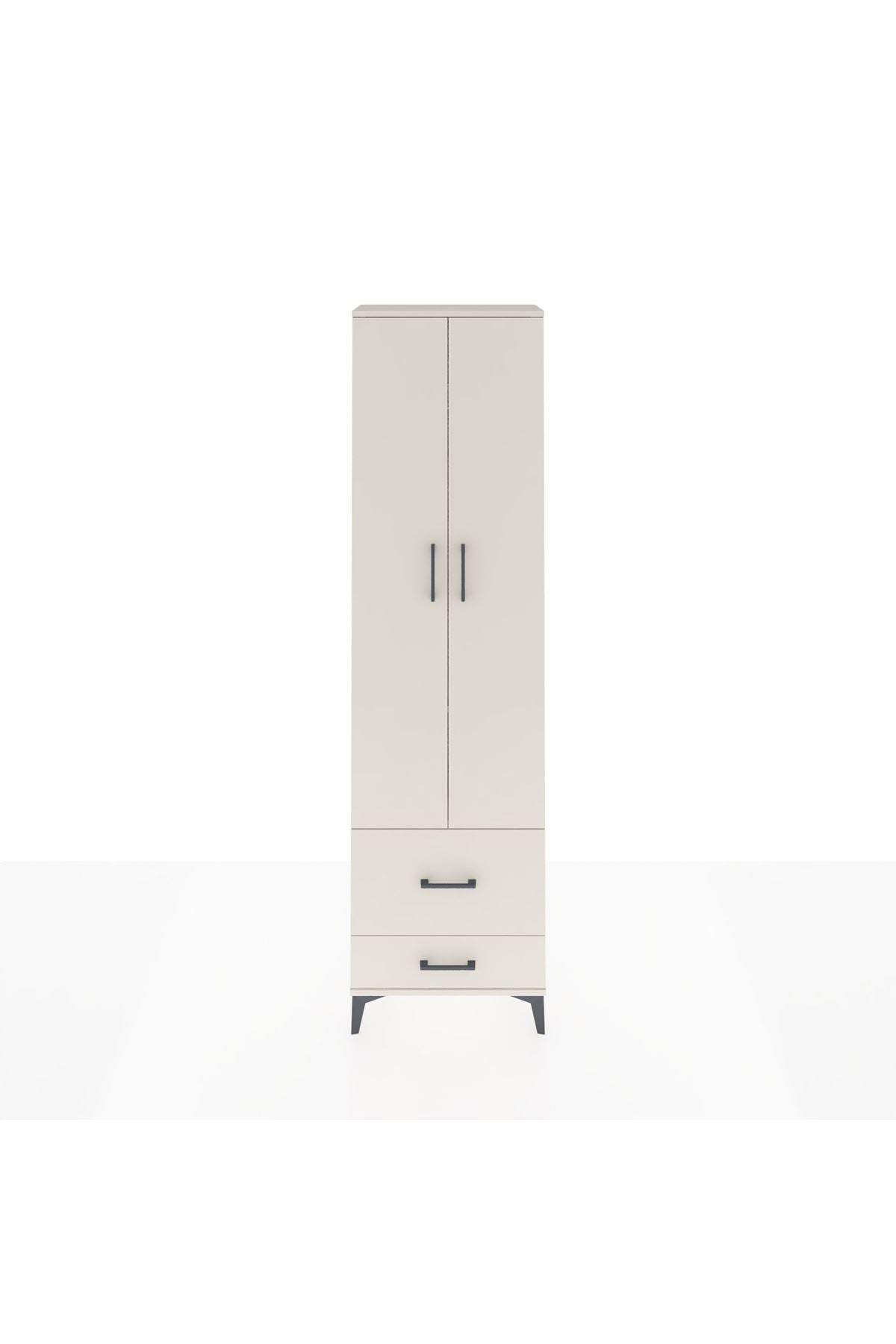 Arges Dolap 3 Raflı 2 Çekmeceli Tek Askılı 60x30x221 - S29M023V1A
