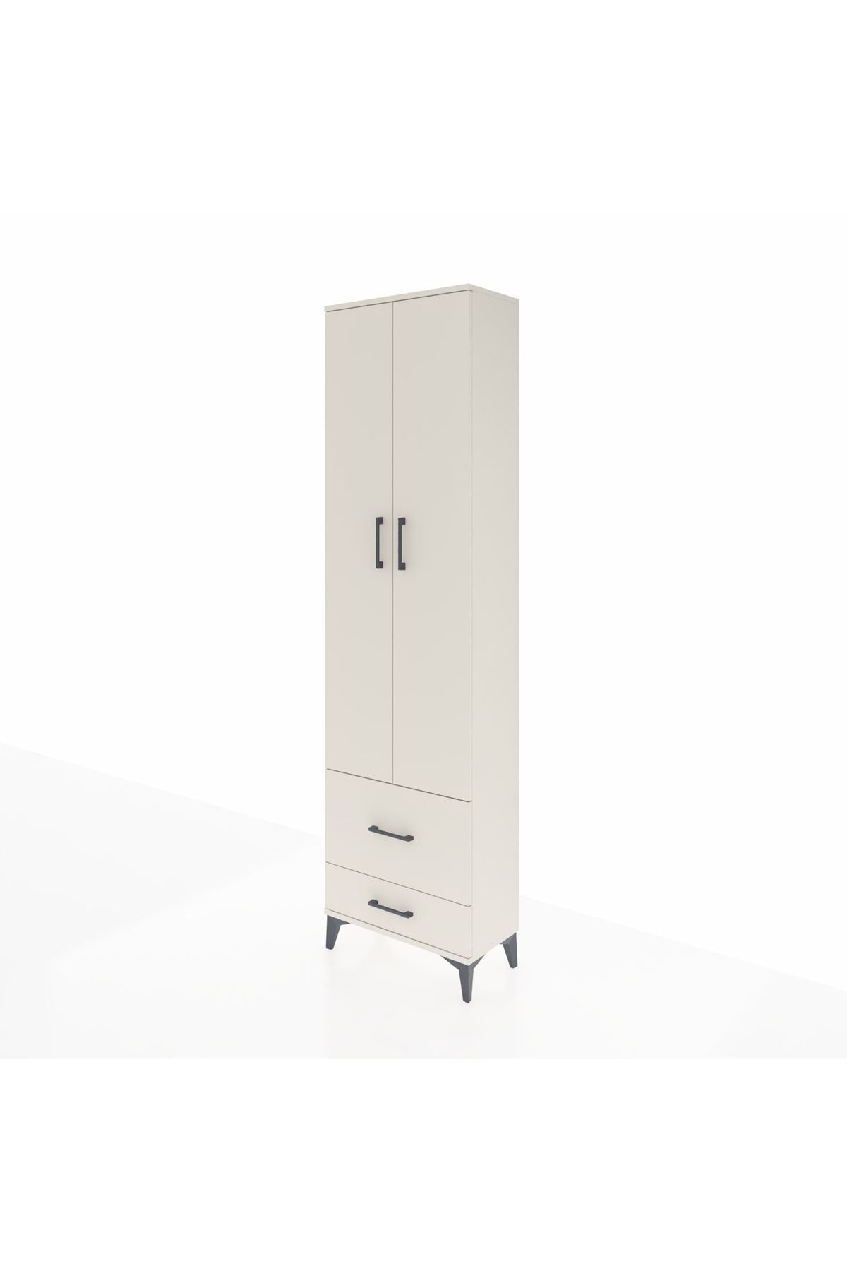 Arges Dolap 3 Raflı 2 Çekmeceli Tek Askılı 60x30x221 - S29M023V1A