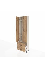 Arges Dolap 3 Raflı 2 Çekmeceli Tek Askılı 60x30x221 - S29M023V3A