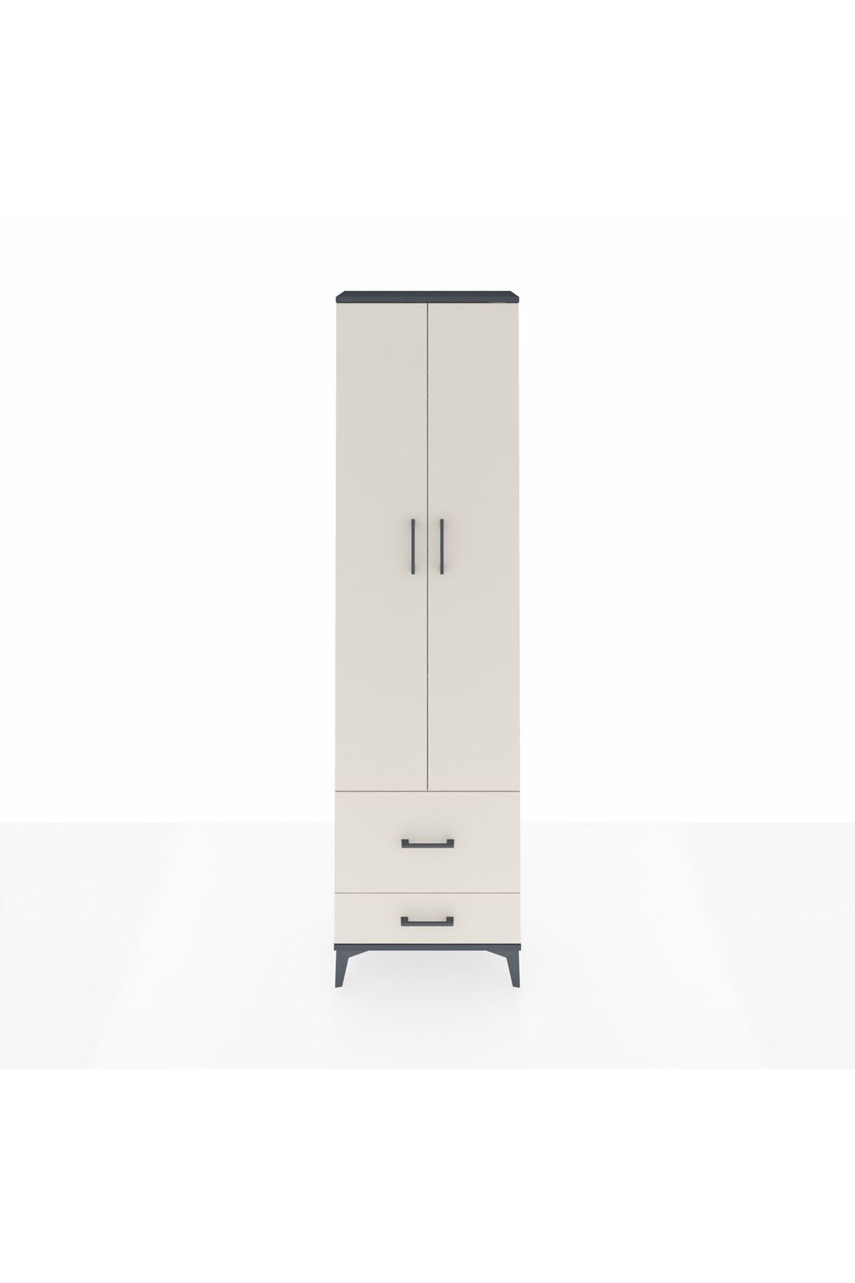 Arges Dolap 3 Raflı 2 Çekmeceli Tek Askılı 60x30x221 - S29M023V4A