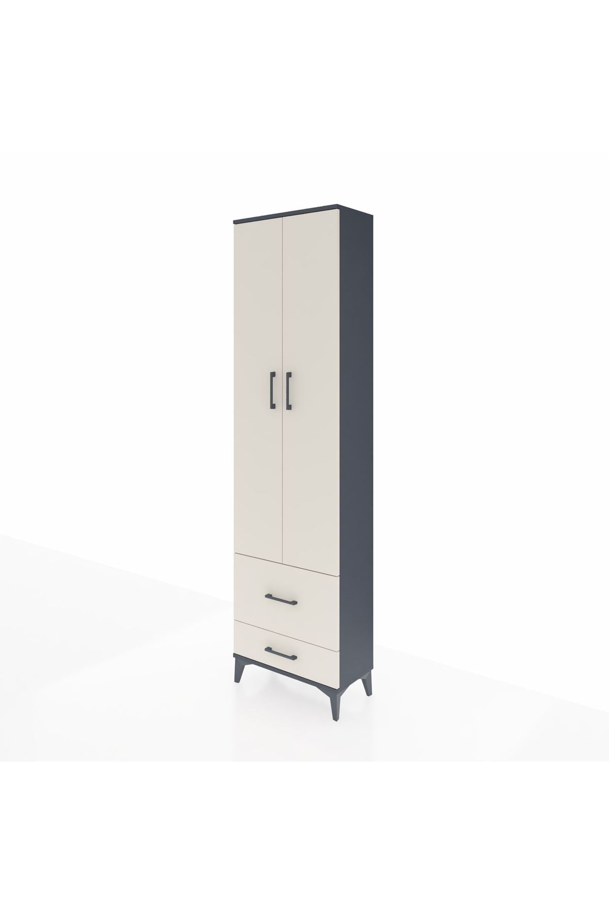 Arges Dolap 3 Raflı 2 Çekmeceli Tek Askılı 60x30x221 - S29M023V4A