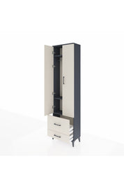Arges Dolap 3 Raflı 2 Çekmeceli Tek Askılı 60x30x221 - S29M023V4A