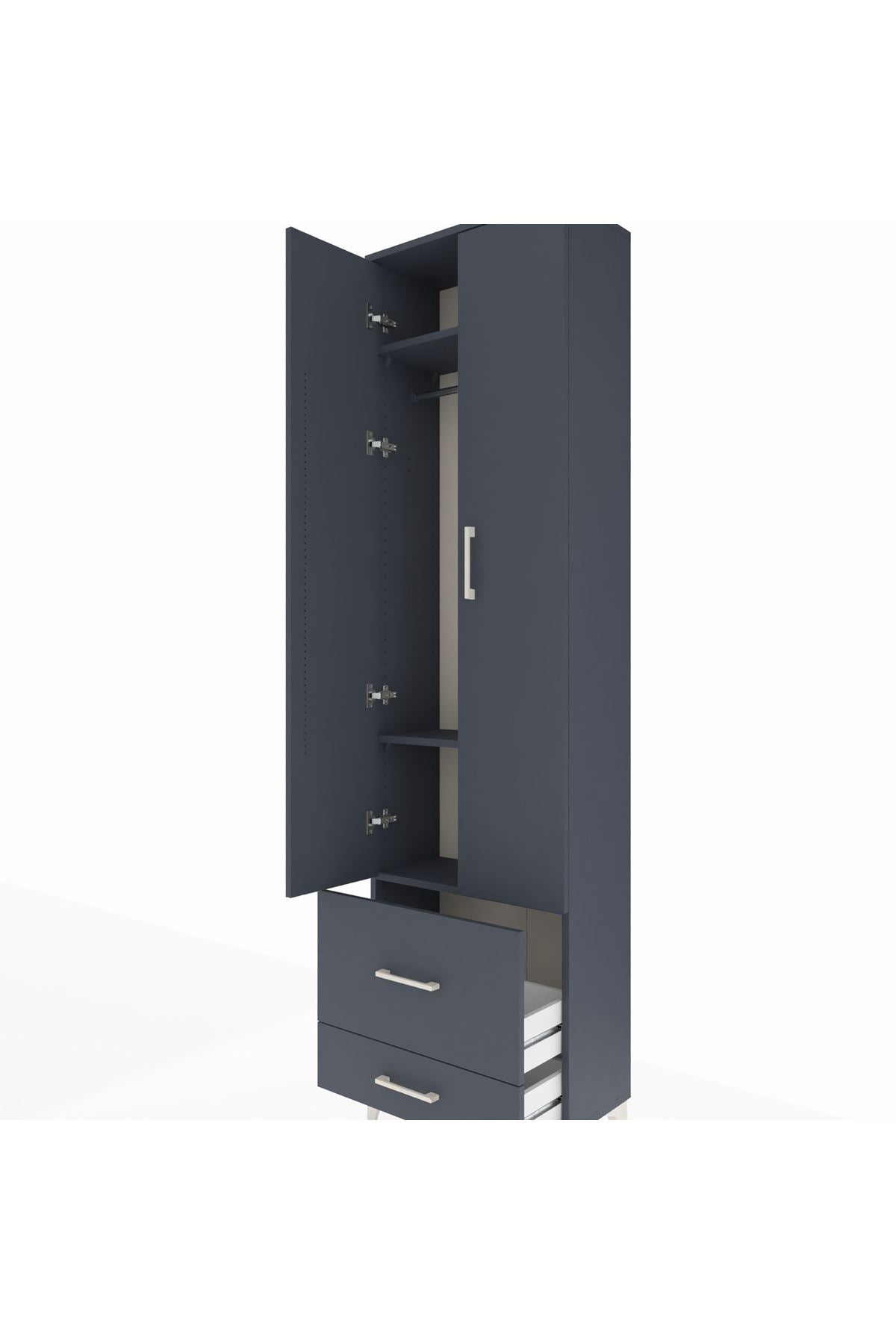 Arges Dolap 3 Raflı 2 Çekmeceli Tek Askılı 60x30x221 - S29M023V5A