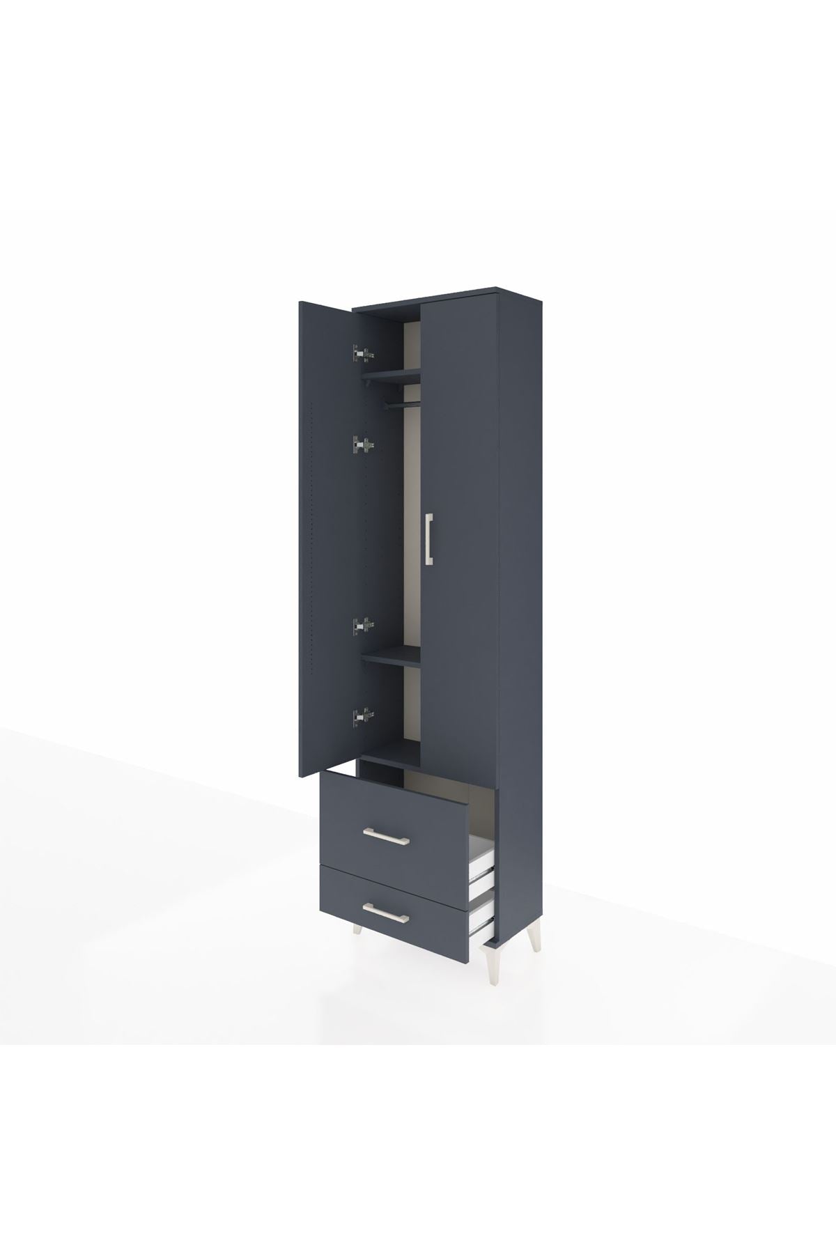 Arges Dolap 3 Raflı 2 Çekmeceli Tek Askılı 60x30x221 - S29M023V5A