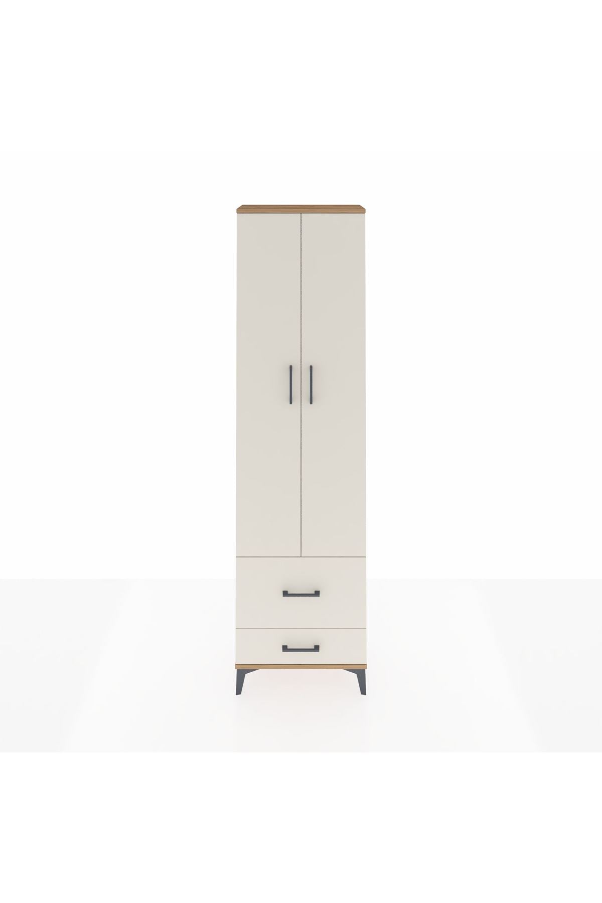 Arges Dolap 3 Raflı 2 Çekmeceli Tek Askılı 60x30x221 - S29M023V7A