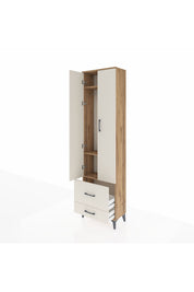 Arges Dolap 3 Raflı 2 Çekmeceli Tek Askılı 60x30x221 - S29M023V7A