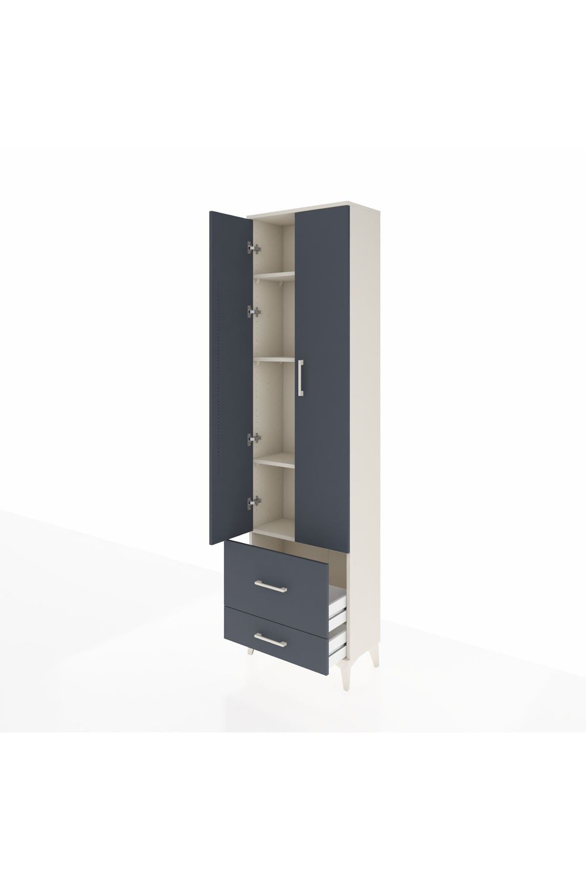 Arges Dolap 4 Raflı 2 Çekmeceli 2 Kapaklı 60x30x221 - S29M024V2A