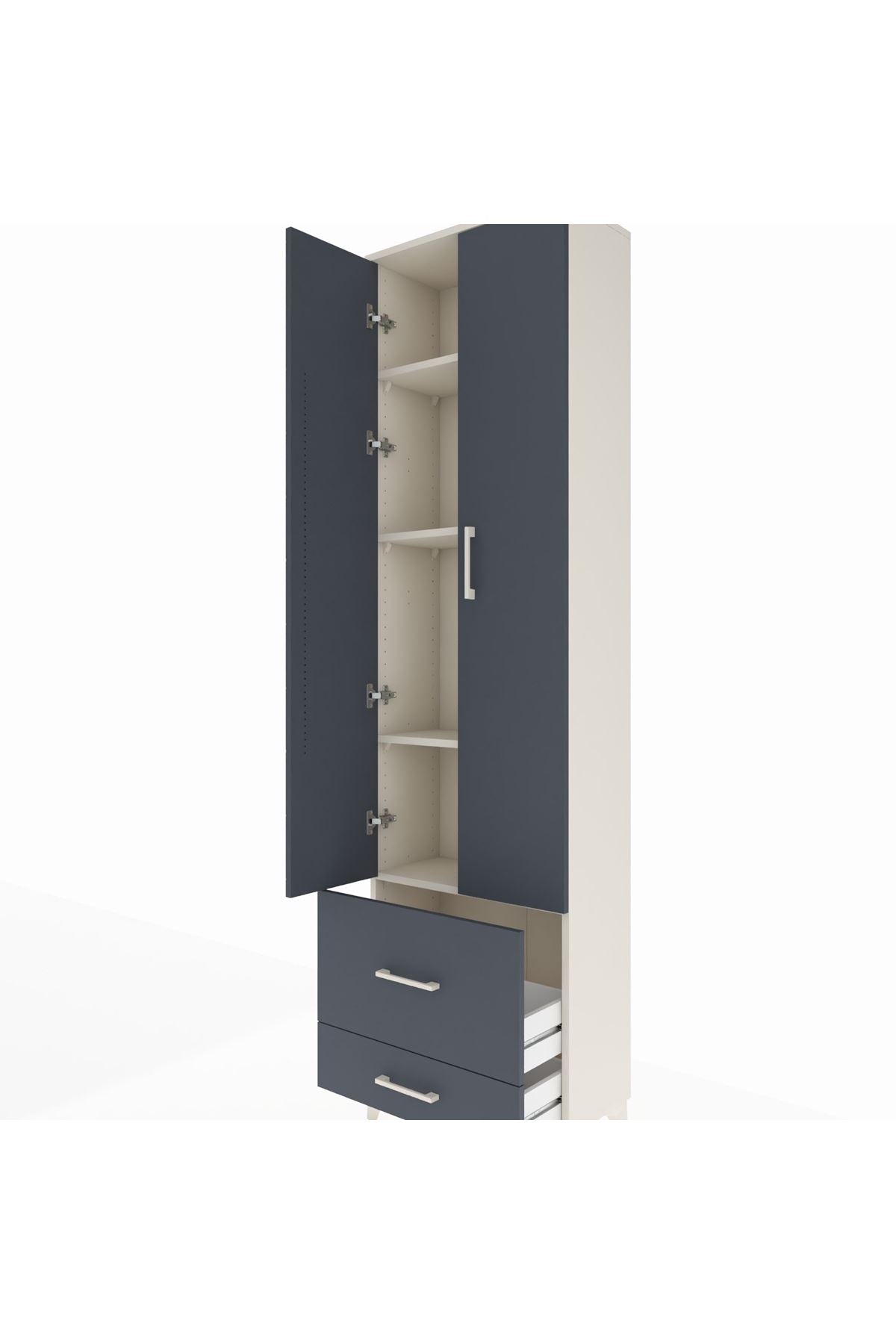 Arges Dolap 4 Raflı 2 Çekmeceli 2 Kapaklı 60x30x221 - S29M024V2A