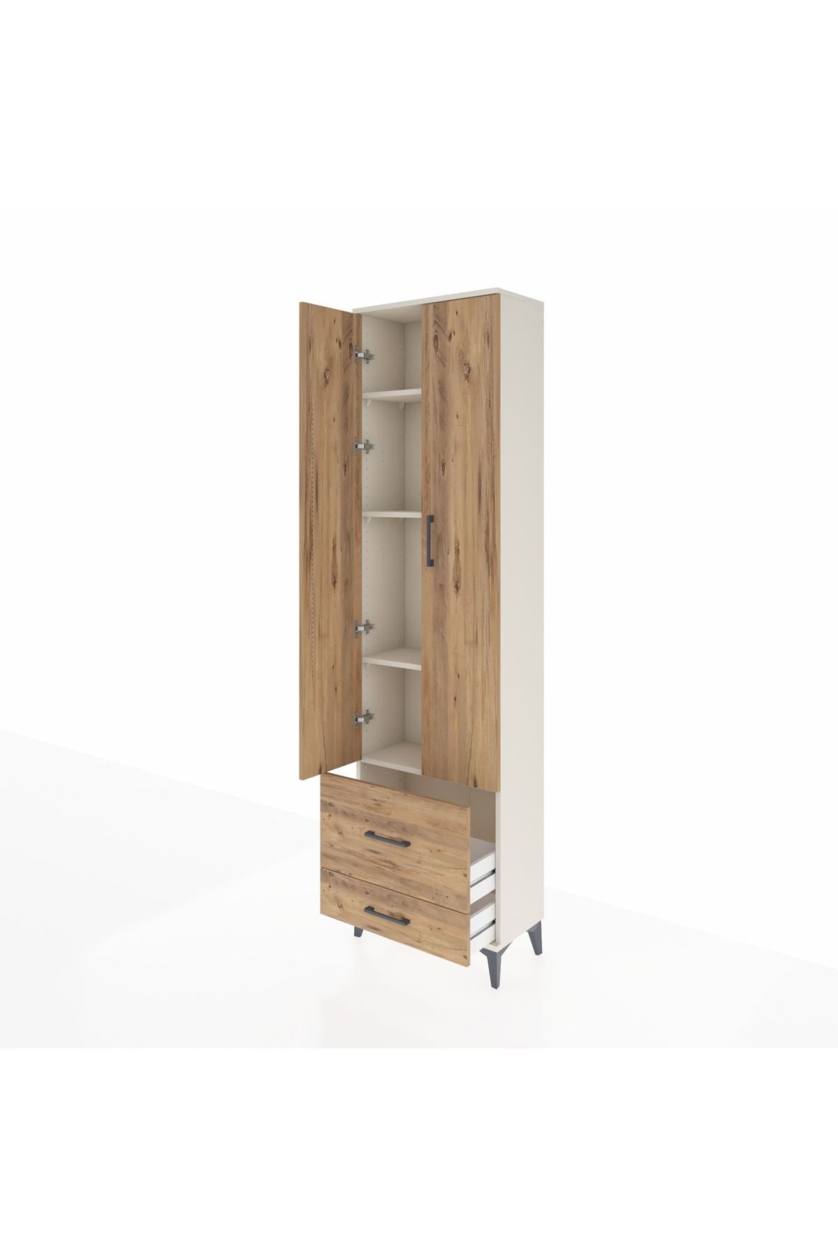 Arges Dolap 4 Raflı 2 Çekmeceli 2 Kapaklı 60x30x221 - S29M024V3A