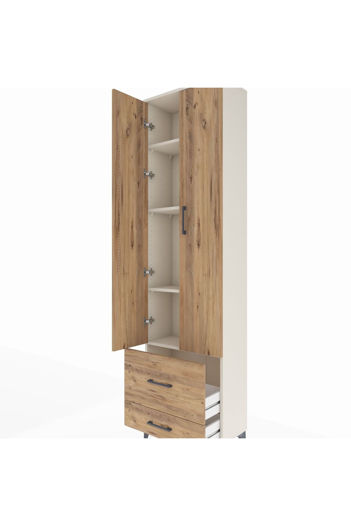Arges Dolap 4 Raflı 2 Çekmeceli 2 Kapaklı 60x30x221 - S29M024V3A