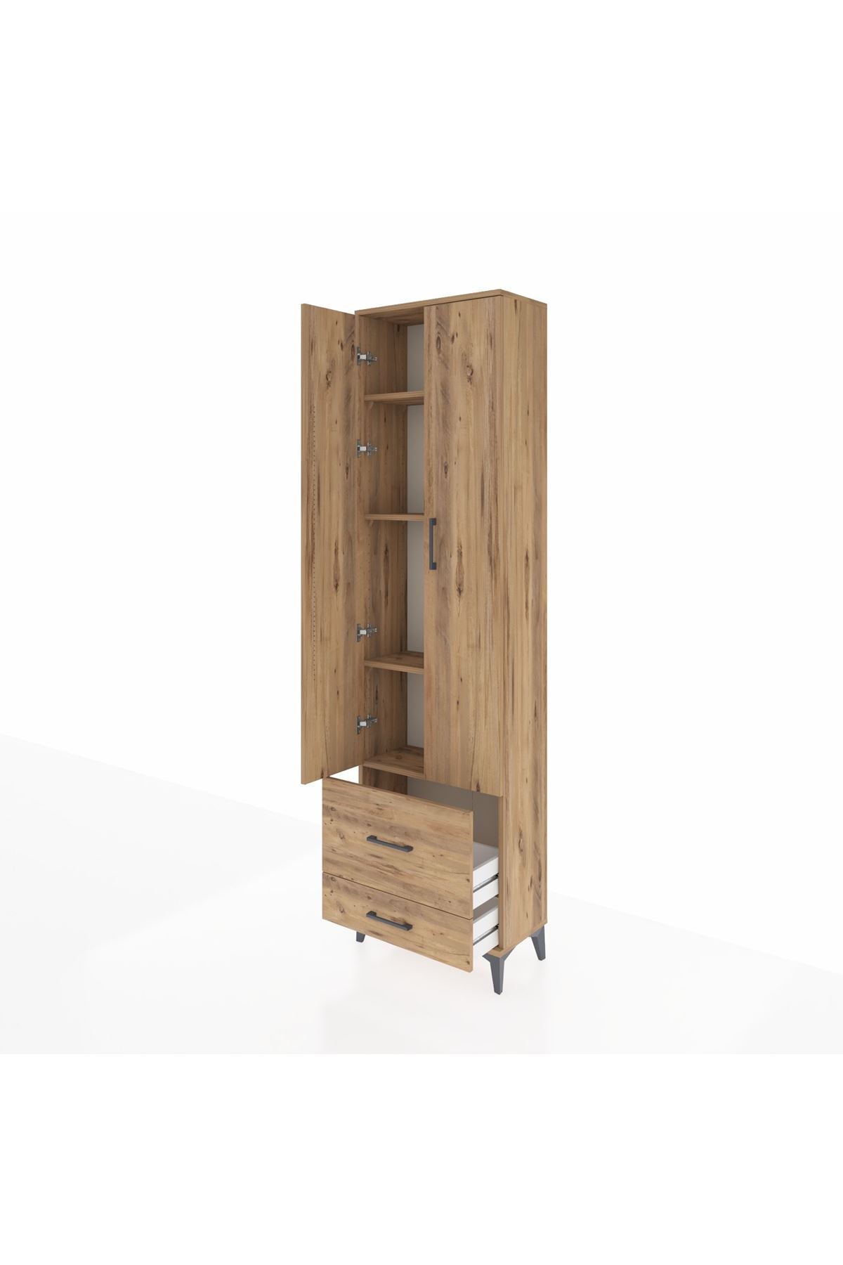 Arges Dolap 4 Raflı 2 Çekmeceli 2 Kapaklı 60x30x221 - S29M024V9A