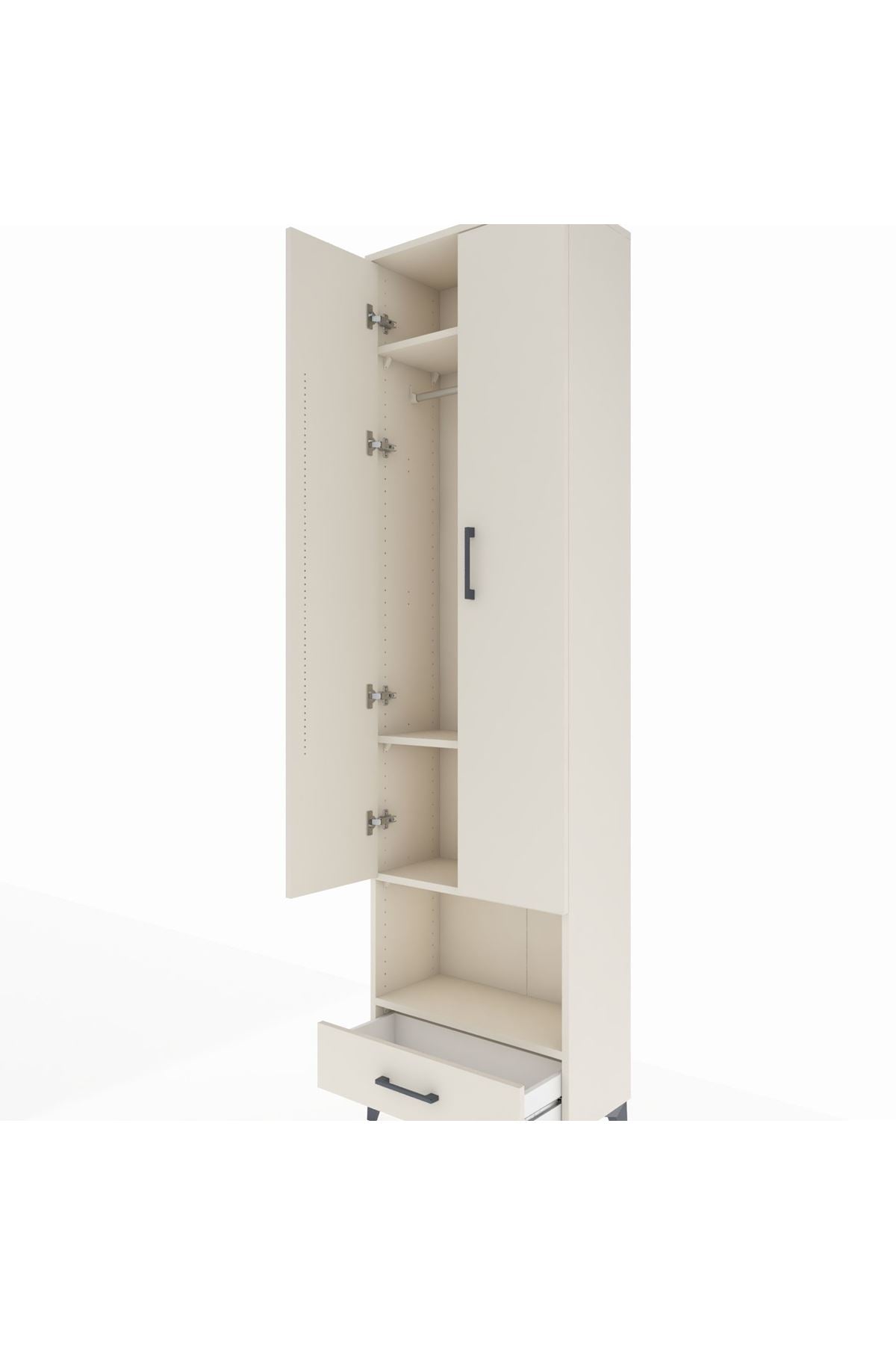 Arges Dolap 4 Raflı Tek Çekmeceli Tek Askılı 60x30x221 - S29M026V1A