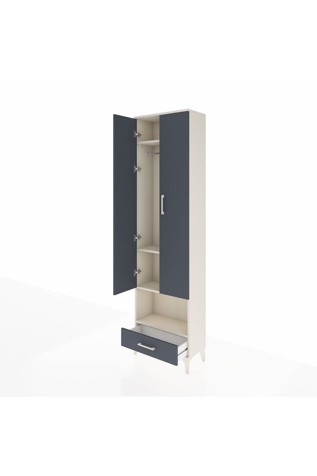 Arges Dolap 4 Raflı Tek Çekmeceli Tek Askılı 60x30x221 - S29M026V2A