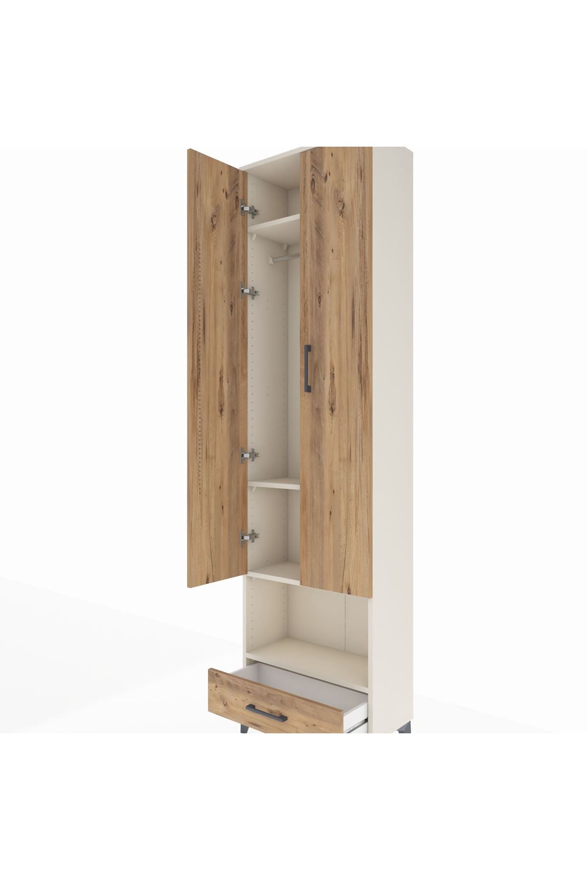 Arges Dolap 4 Raflı Tek Çekmeceli Tek Askılı 60x30x221 - S29M026V3A