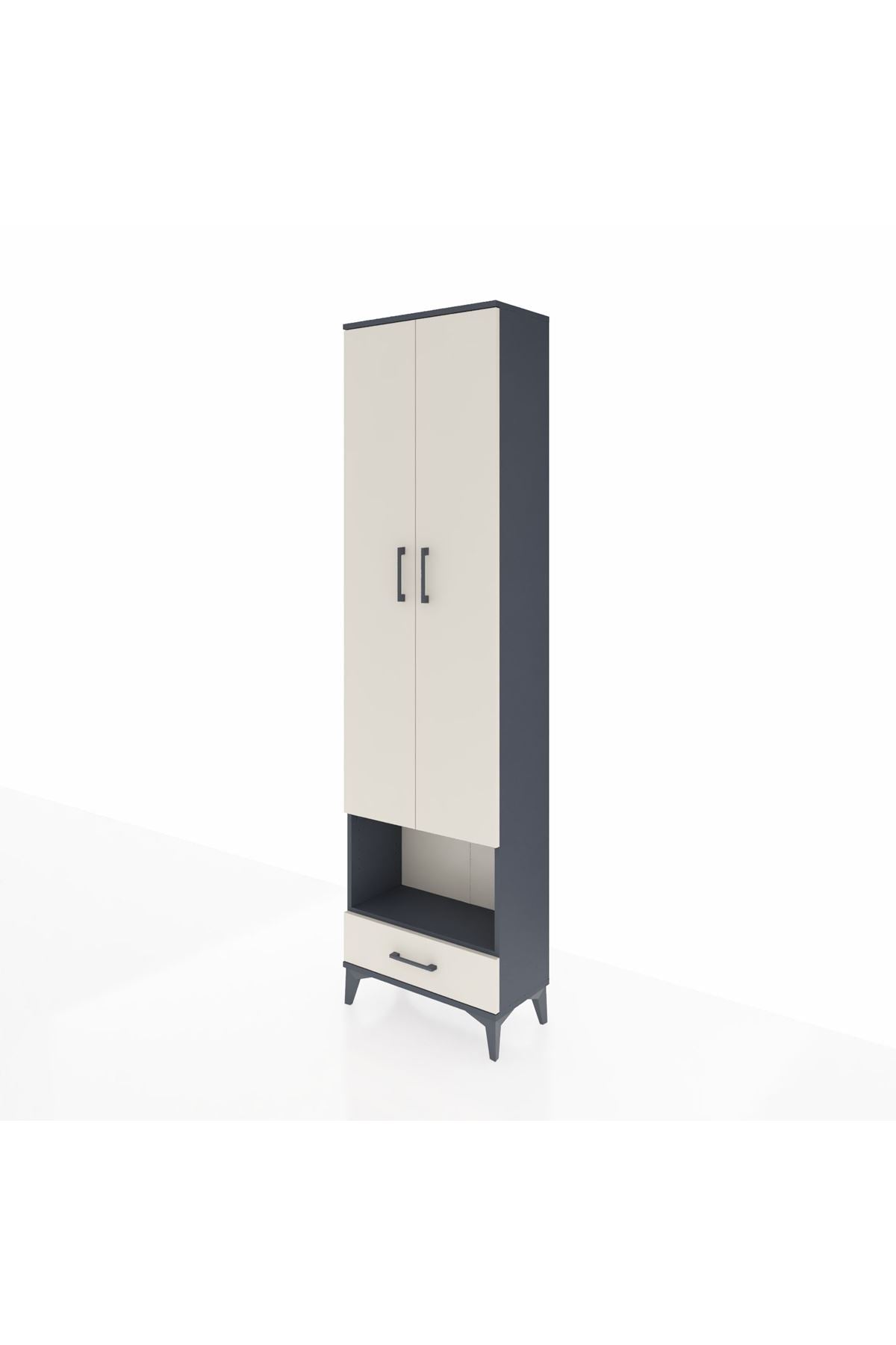 Arges Dolap 4 Raflı Tek Çekmeceli Tek Askılı 60x30x221 - S29M026V4A