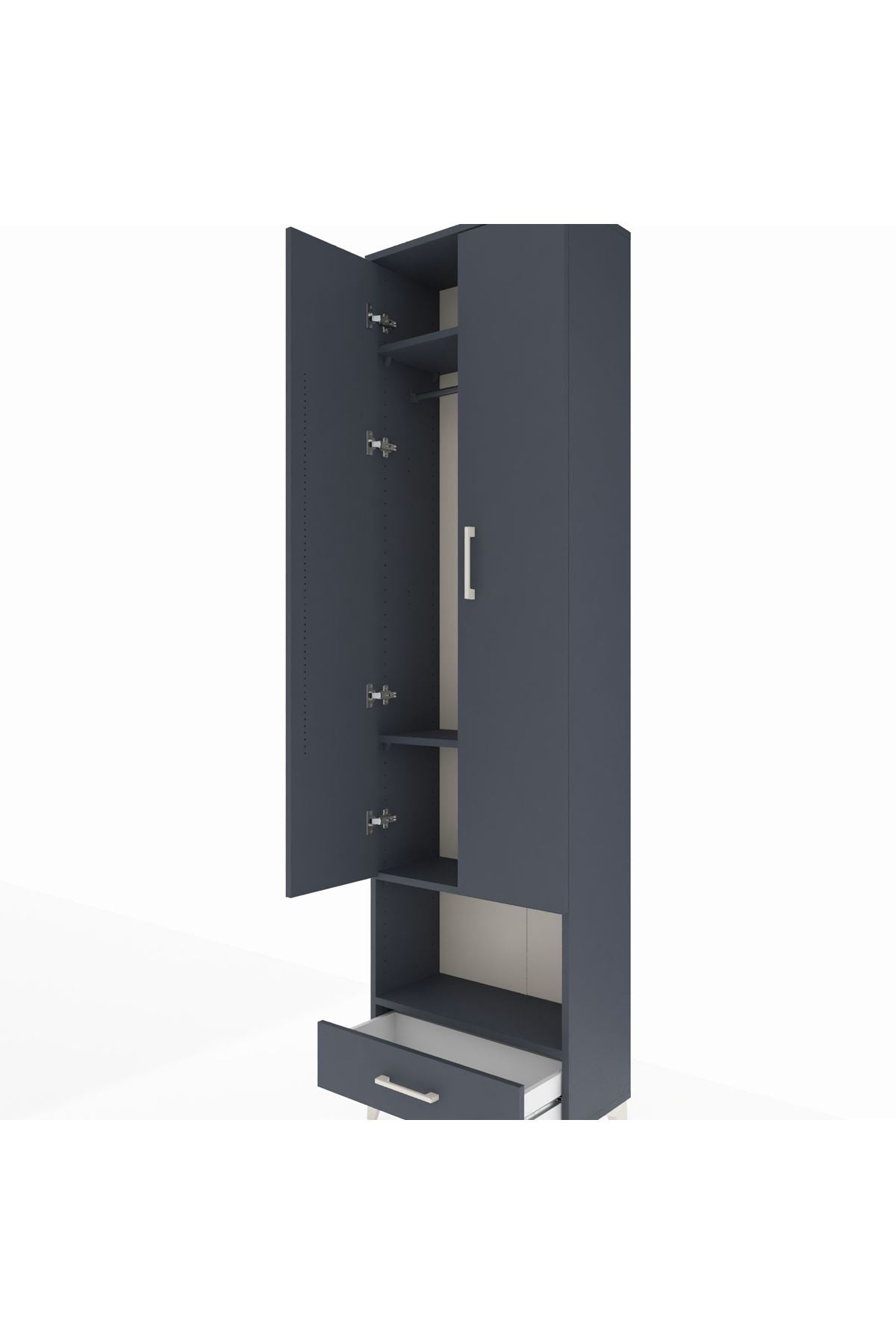 Arges Dolap 4 Raflı Tek Çekmeceli Tek Askılı 60x30x221 - S29M026V5A