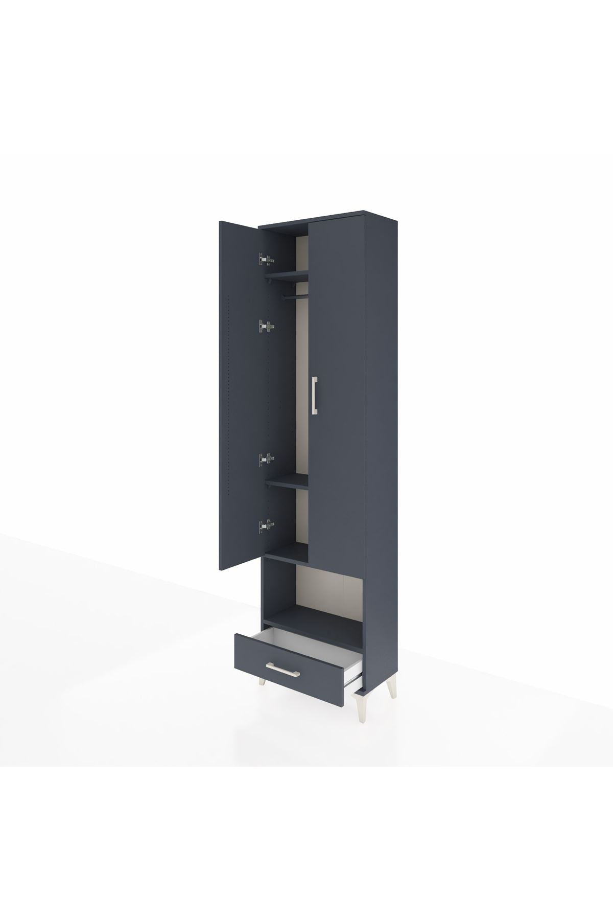Arges Dolap 4 Raflı Tek Çekmeceli Tek Askılı 60x30x221 - S29M026V5A