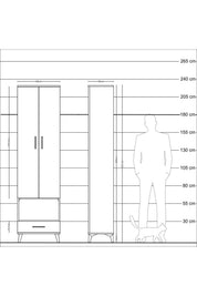 Arges Dolap 4 Raflı Tek Çekmeceli Tek Askılı 60x30x221 - S29M026V8A