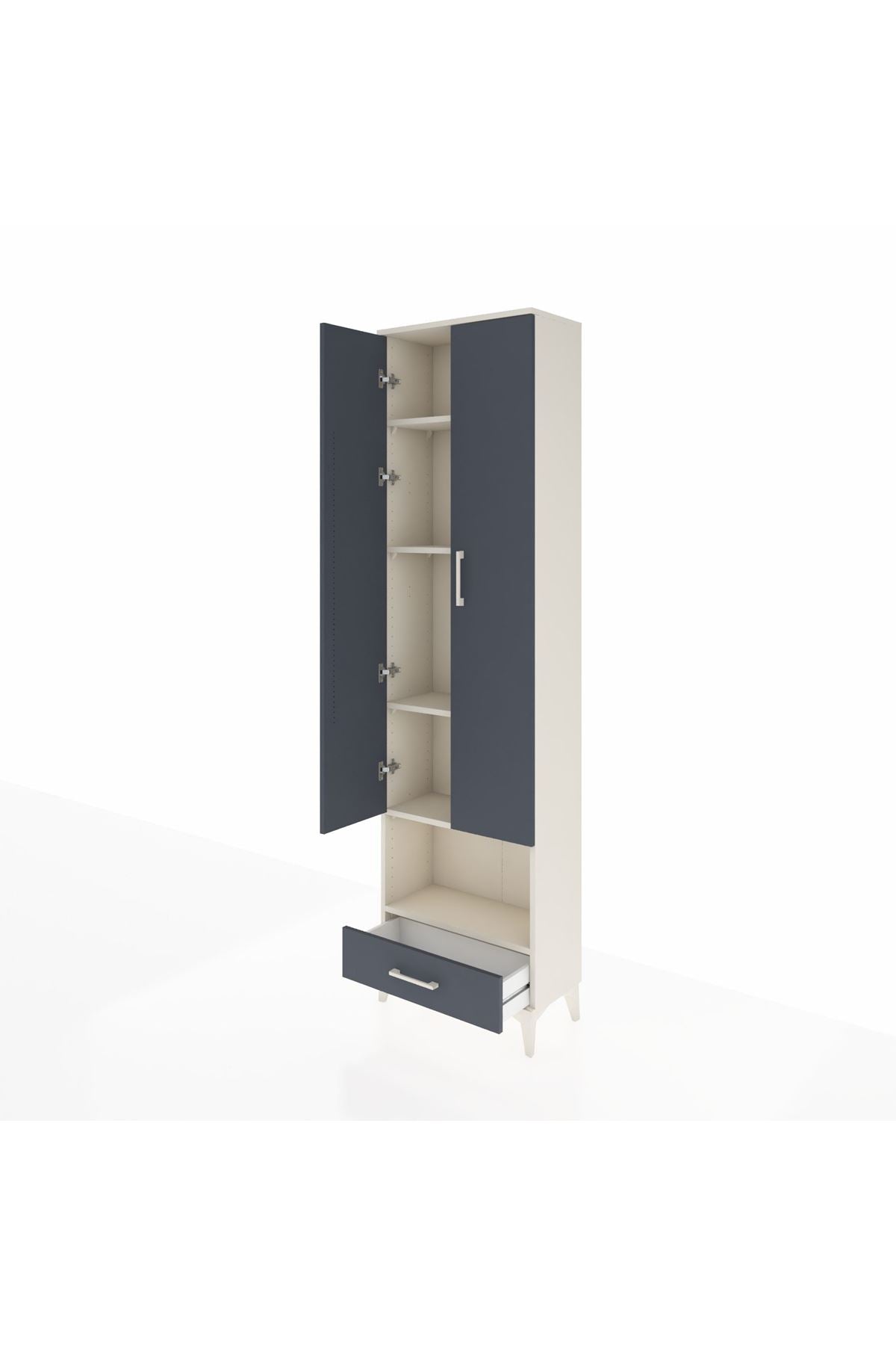Arges Dolap 5 Raflı Tek Çekmeceli Tek Askılı 60x30x221 - S29M027V2A