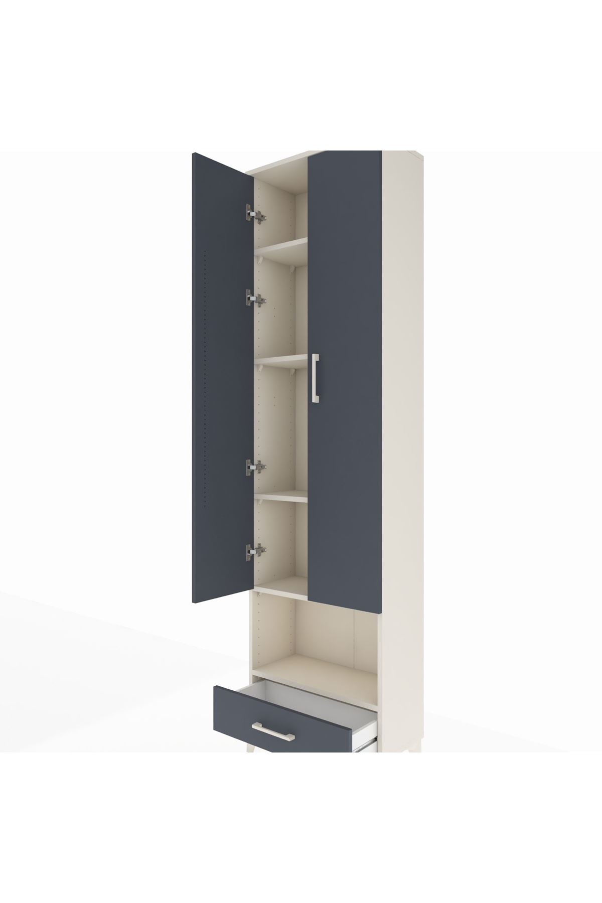 Arges Dolap 5 Raflı Tek Çekmeceli Tek Askılı 60x30x221 - S29M027V2A