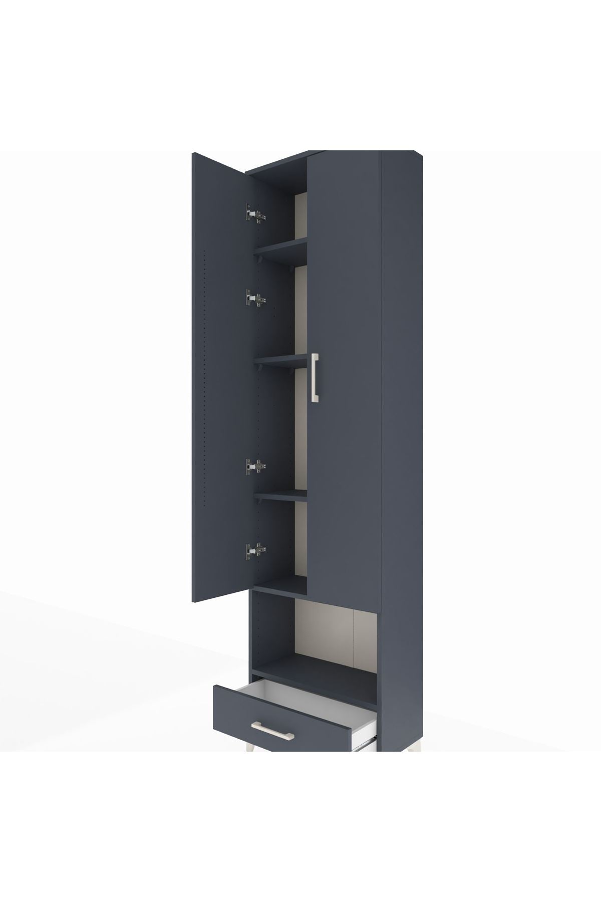 Arges Dolap 5 Raflı Tek Çekmeceli Tek Askılı 60x30x221 - S29M027V5A