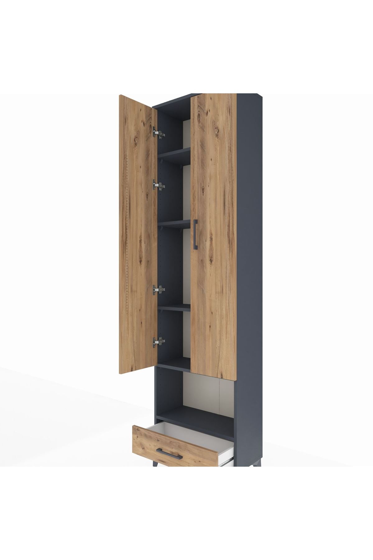 Arges Dolap 5 Raflı Tek Çekmeceli Tek Askılı 60x30x221 - S29M027V6A