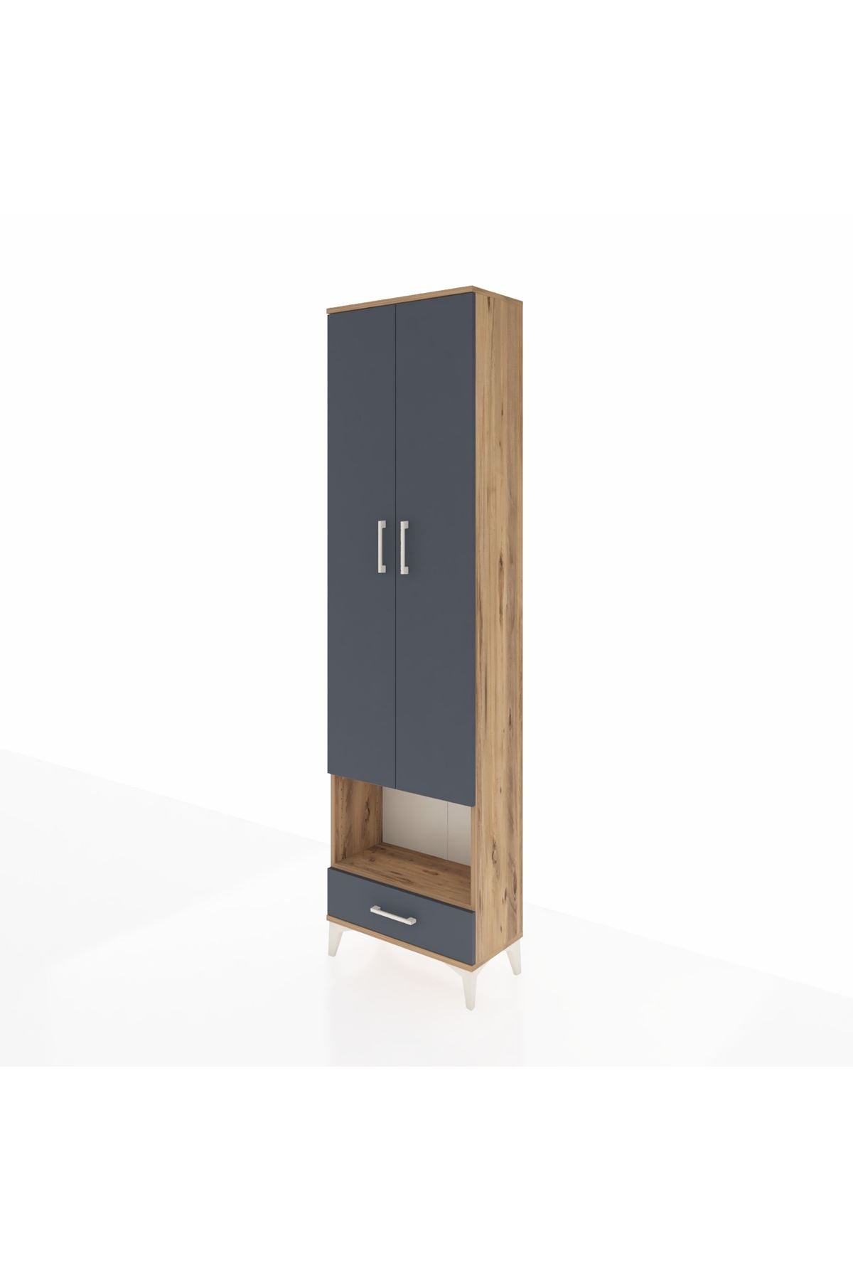 Arges Dolap 5 Raflı Tek Çekmeceli Tek Askılı 60x30x221 - S29M027V8A