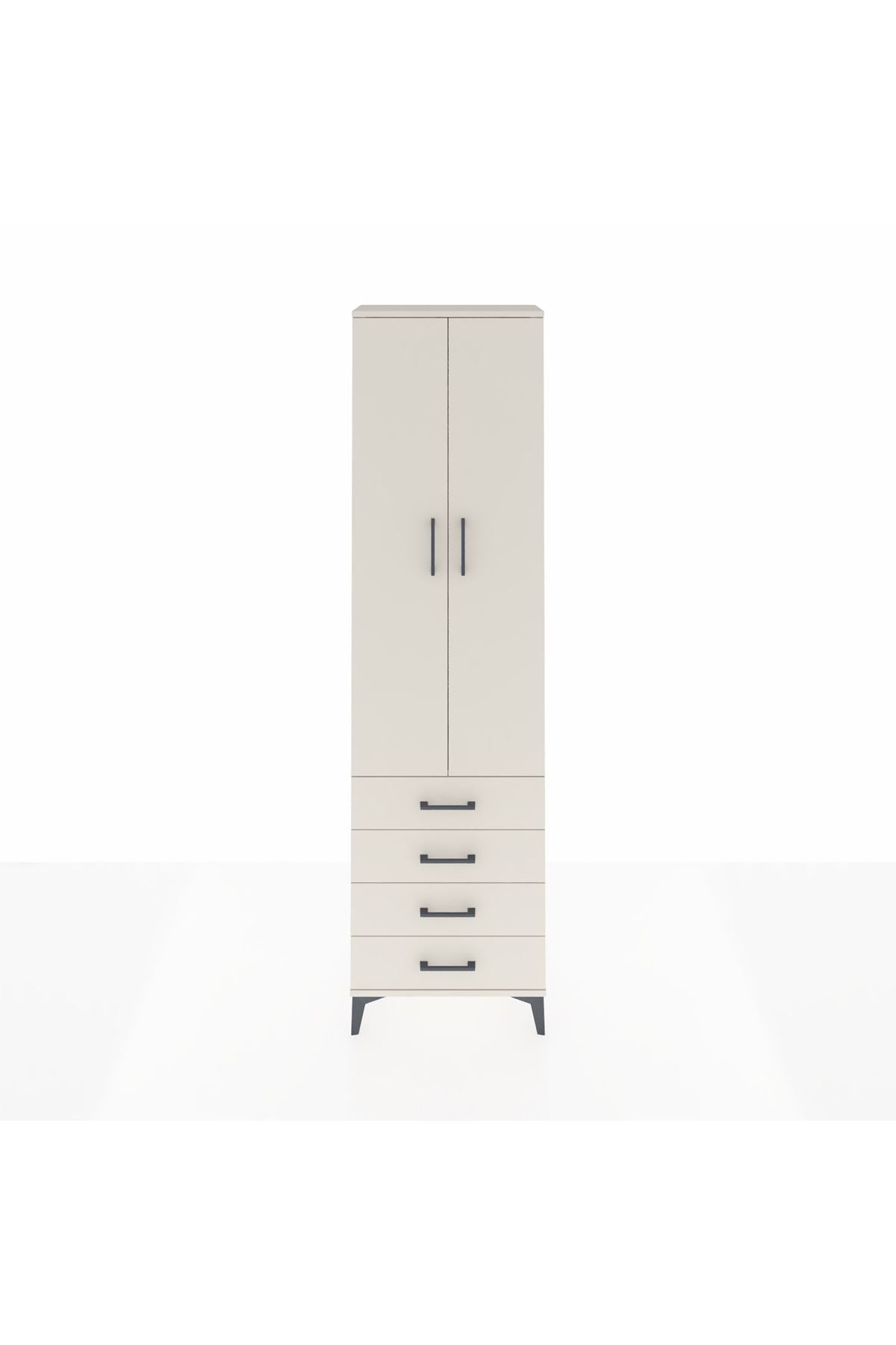 Arges Dolap 2 Raflı 4 Çekmeceli Tek Askılı 60x30x221 - S29M028V1A