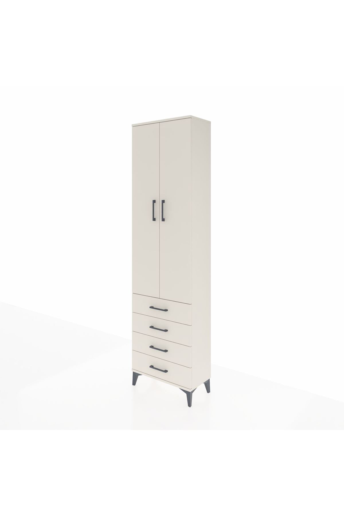 Arges Dolap 2 Raflı 4 Çekmeceli Tek Askılı 60x30x221 - S29M028V1A