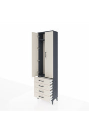 Arges Dolap 2 Raflı 4 Çekmeceli Tek Askılı 60x30x221 - S29M028V4A