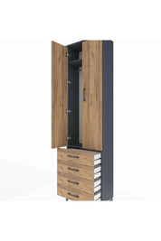 Arges Dolap 2 Raflı 4 Çekmeceli Tek Askılı 60x30x221 - S29M028V6A