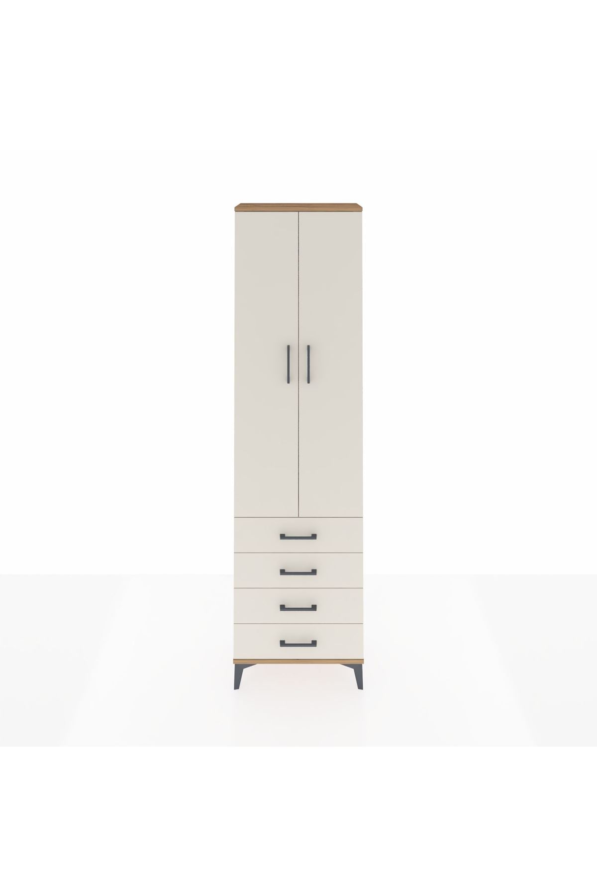 Arges Dolap 2 Raflı 4 Çekmeceli Tek Askılı 60x30x221 - S29M028V7A