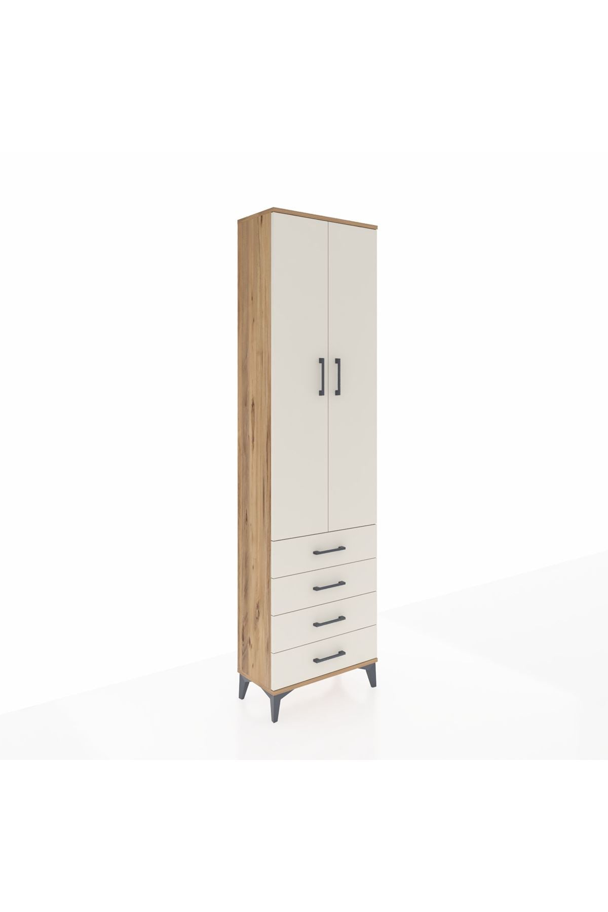 Arges Dolap 2 Raflı 4 Çekmeceli Tek Askılı 60x30x221 - S29M028V7A