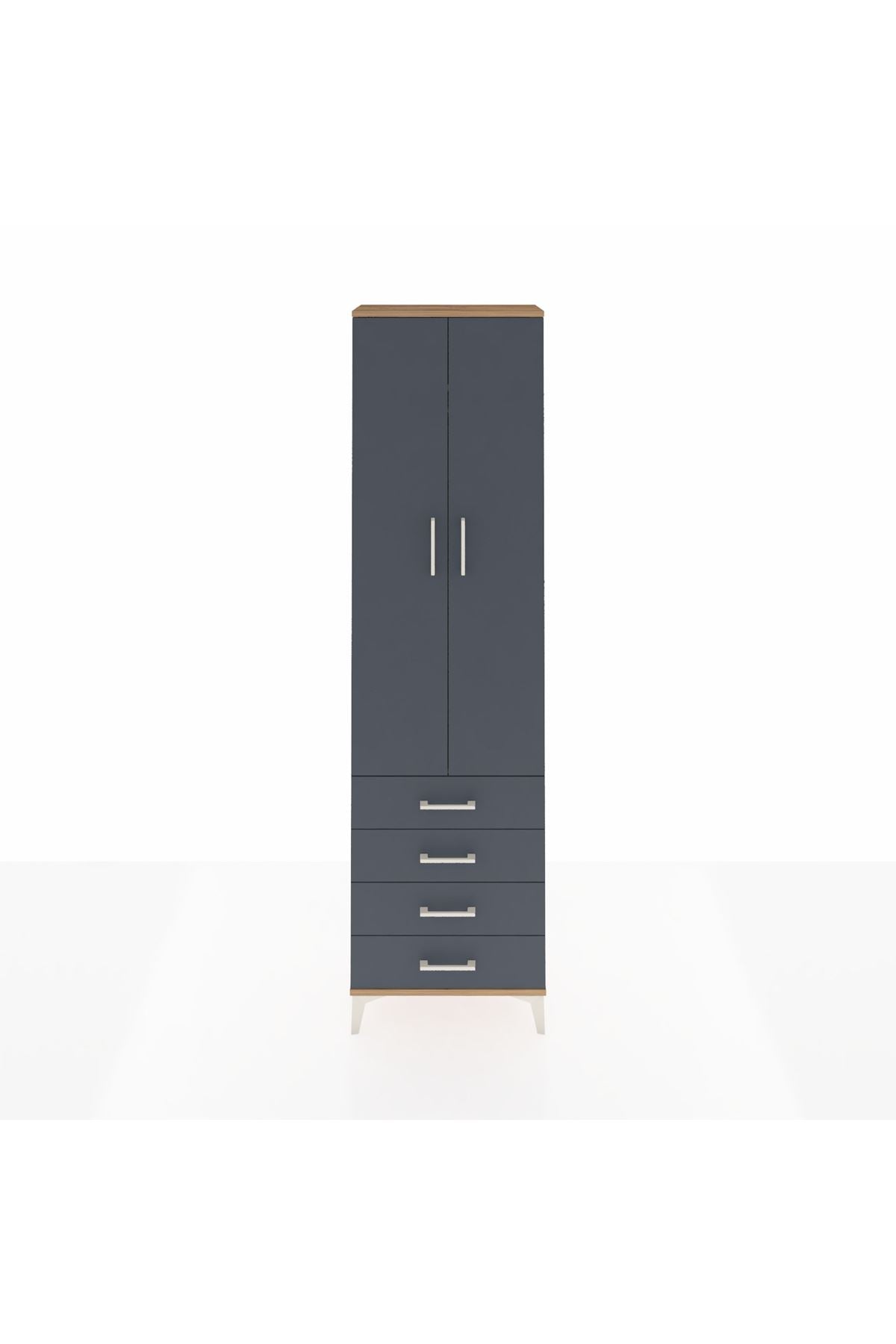 Arges Dolap 2 Raflı 4 Çekmeceli Tek Askılı 60x30x221 - S29M028V8A