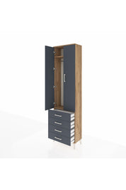Arges Dolap 2 Raflı 4 Çekmeceli Tek Askılı 60x30x221 - S29M028V8A