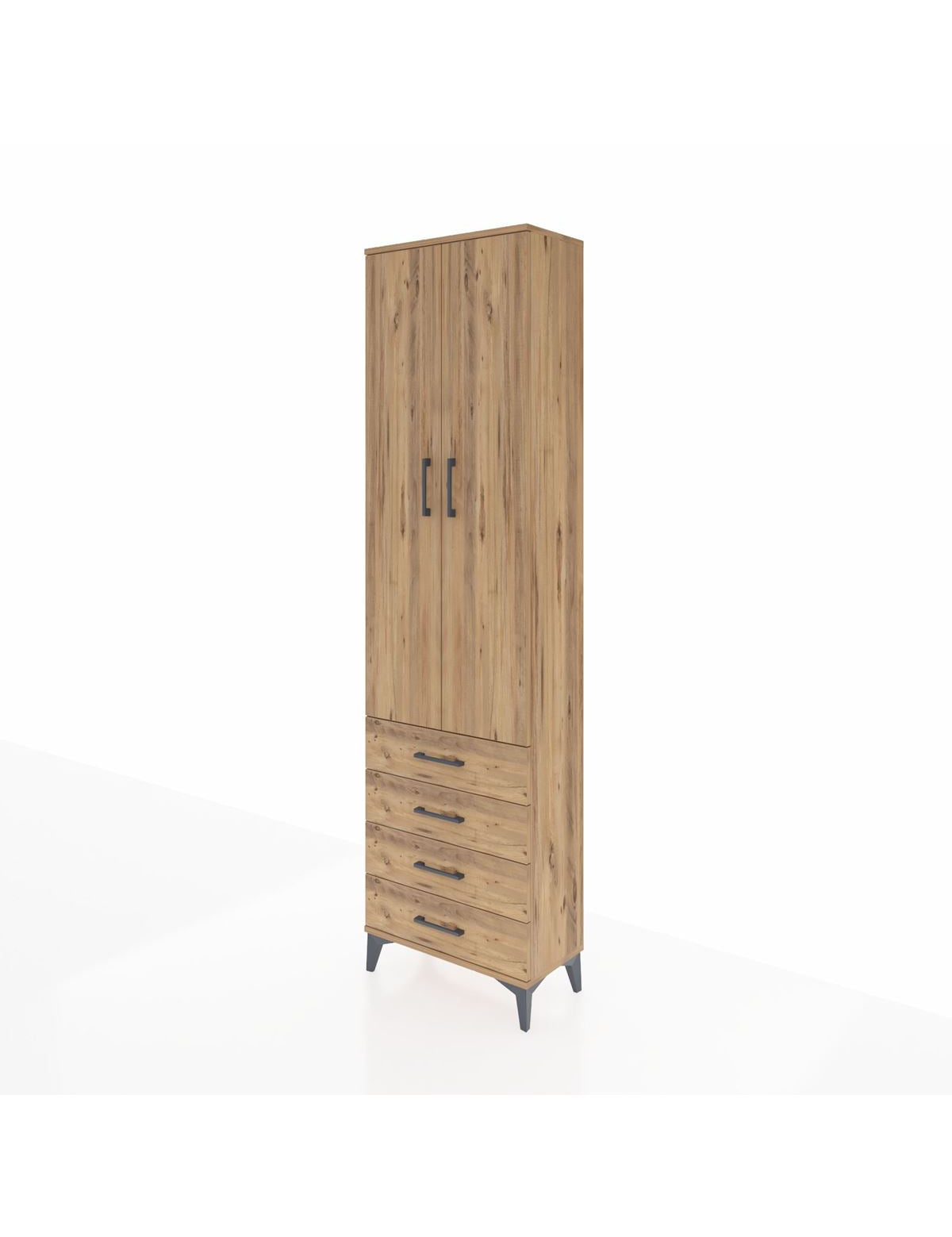 Arges Dolap 2 Raflı 4 Çekmeceli Tek Askılı 60x30x221 - S29M028V9A