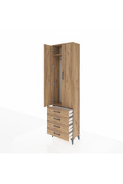 Arges Dolap 2 Raflı 4 Çekmeceli Tek Askılı 60x30x221 - S29M028V9A