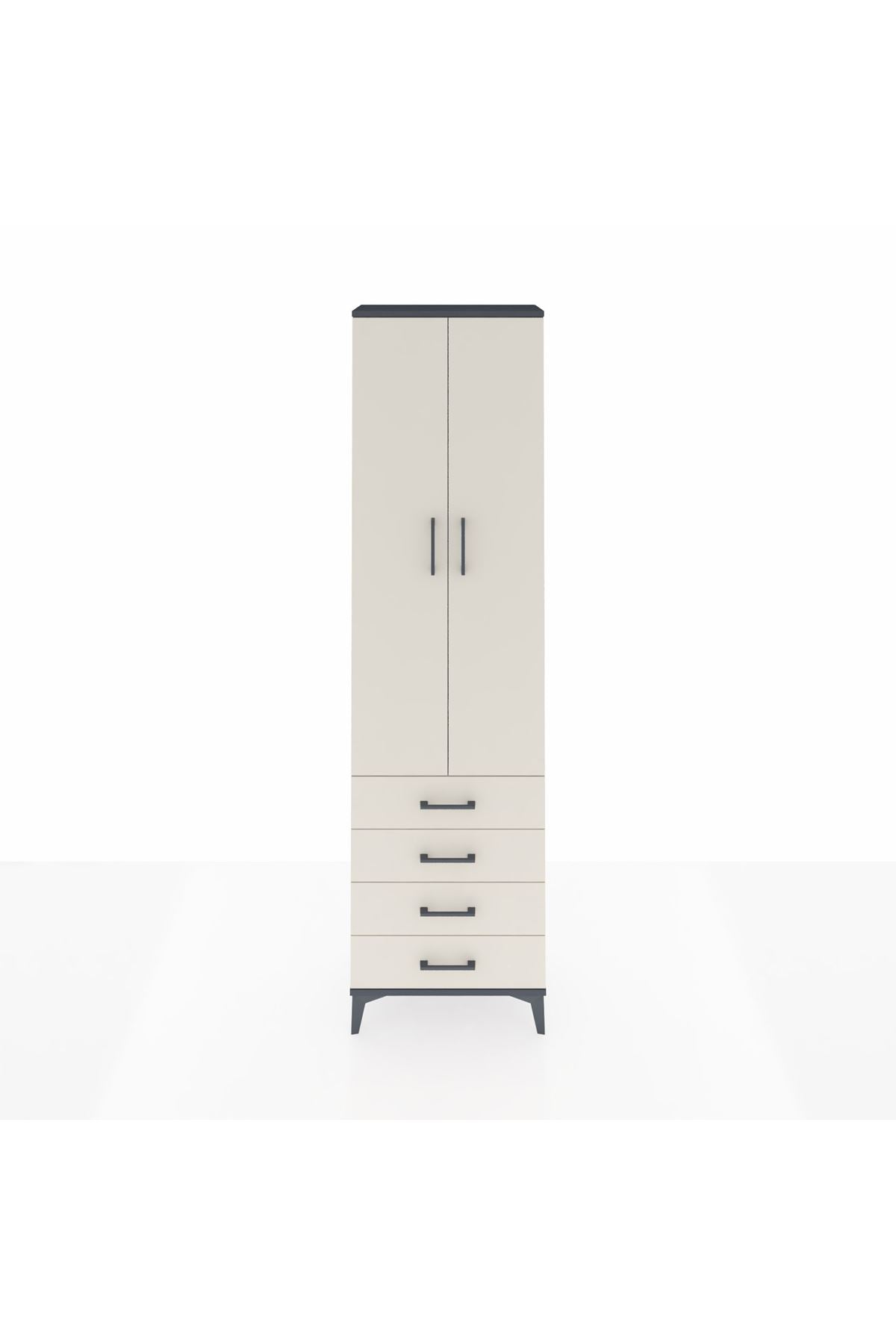 Arges Dolap 4 Raflı 4 Çekmeceli 2 Kapaklı 60x30x221 - S29M029V4A