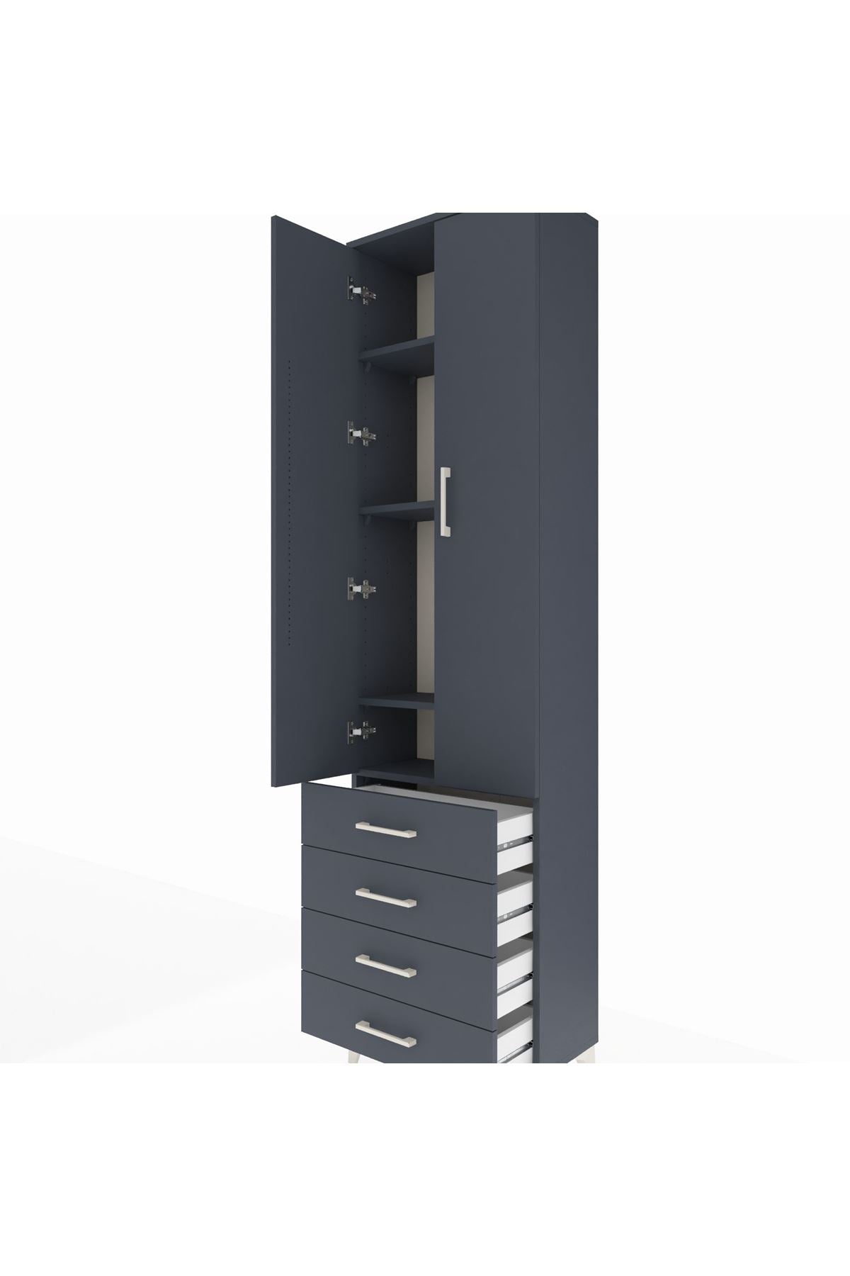 Arges Dolap 4 Raflı 4 Çekmeceli 2 Kapaklı 60x30x221 - S29M029V5A