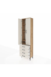 Arges Dolap 4 Raflı 4 Çekmeceli 2 Kapaklı 60x30x221 - S29M029V7A