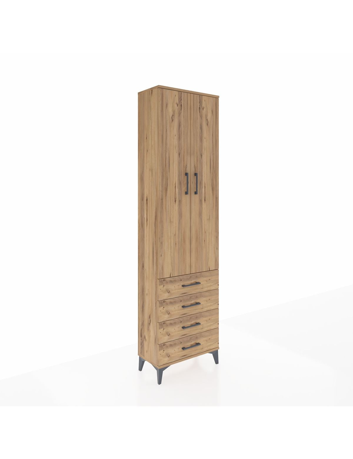 Arges Dolap 4 Raflı 4 Çekmeceli 2 Kapaklı 60x30x221 - S29M029V9A
