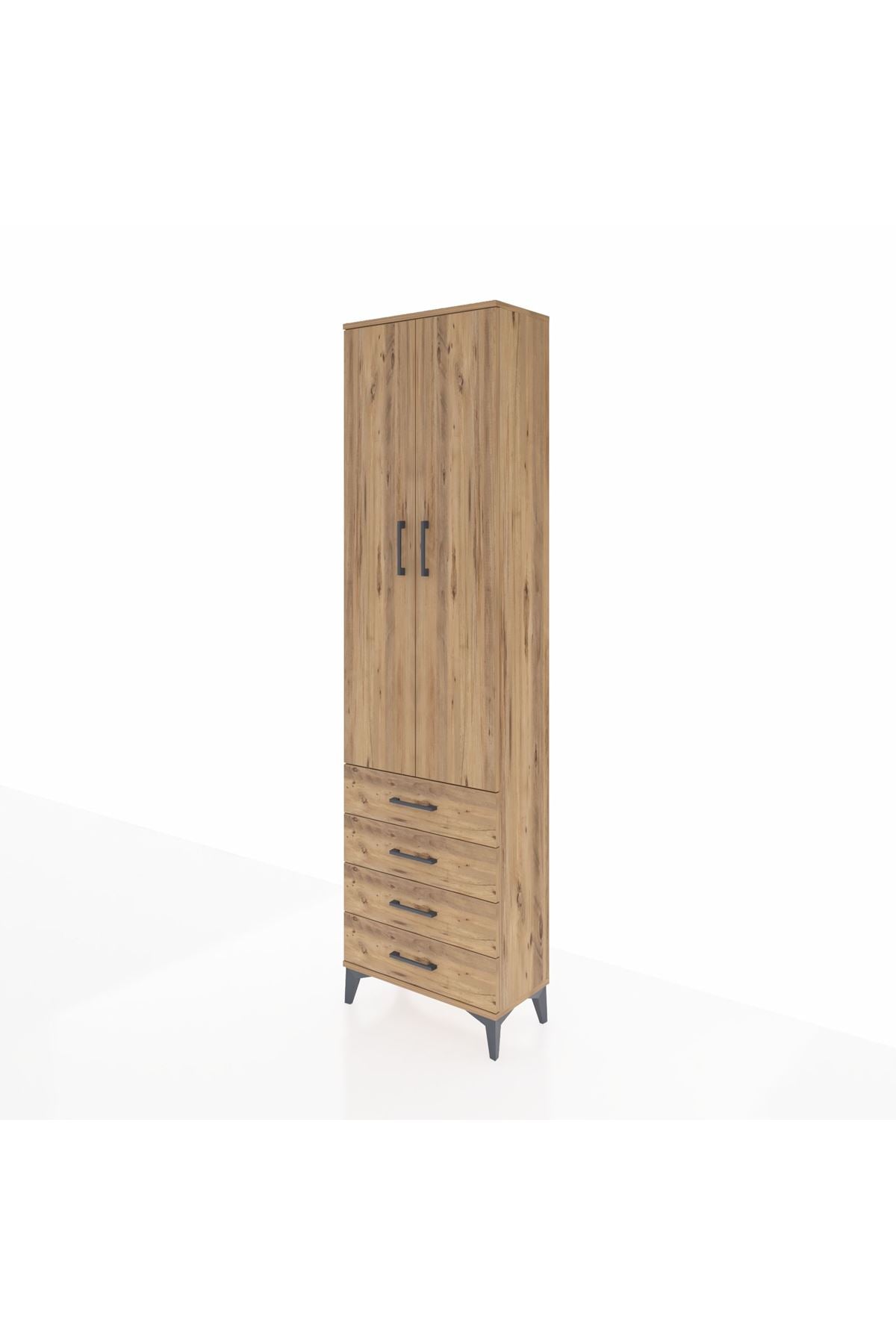 Arges Dolap 4 Raflı 4 Çekmeceli 2 Kapaklı 60x30x221 - S29M029V9A