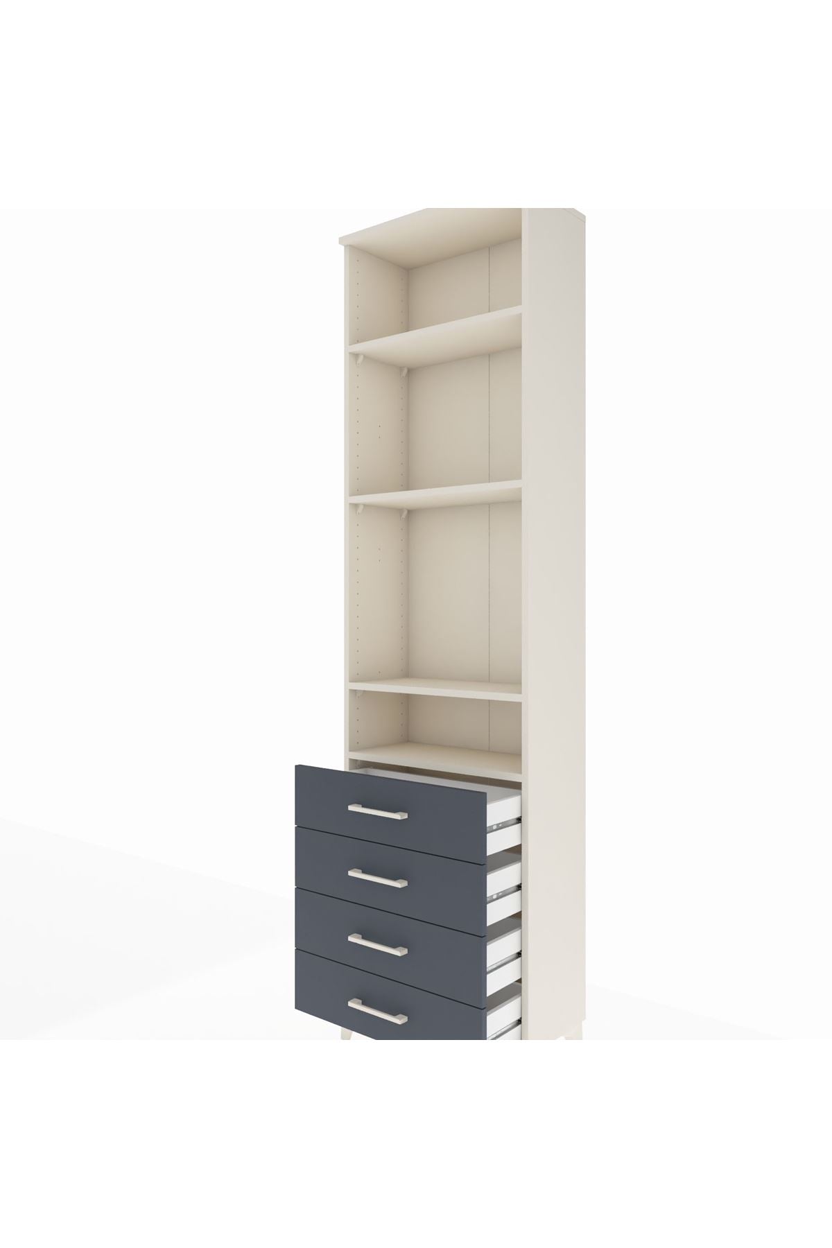 Arges Dolap 4 Raflı 4 Çekmeceli 60x30x221 - S29M030V2A