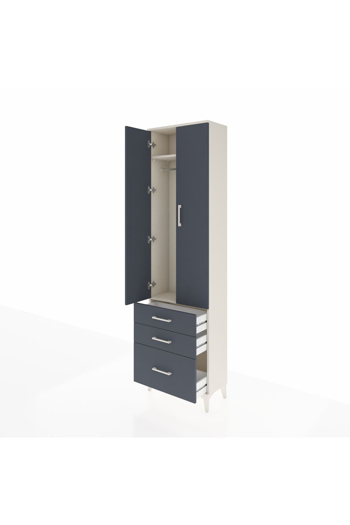 Arges Dolap 2 Raflı 3 Çekmeceli Tek Askılı 60x30x221 - S29M031V2A